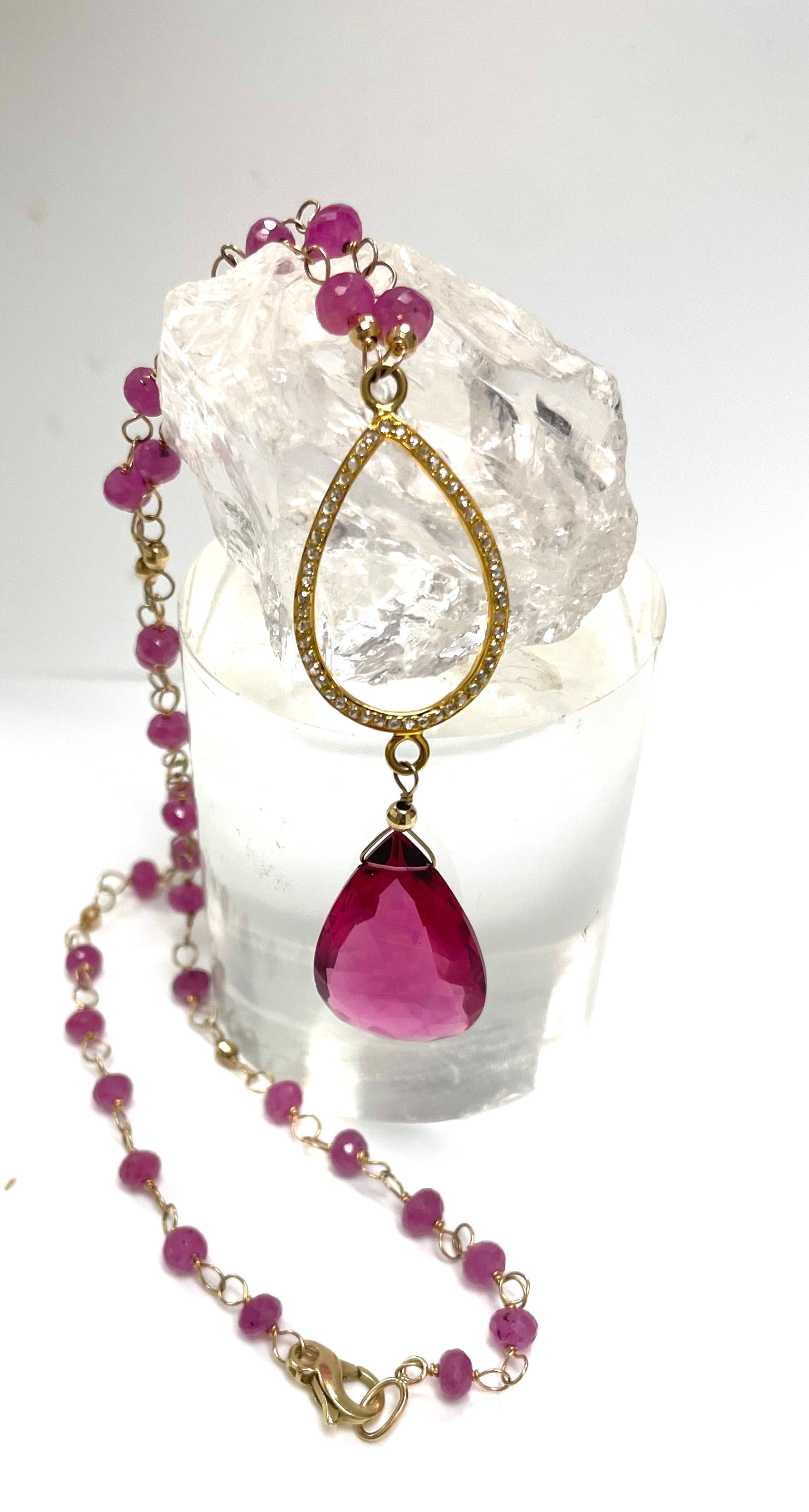 hot pink pendant necklace