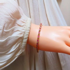 Armband aus natürlichen rosa Pink Diamanten und farbigen Diamanten, 14 Karat, Fancy Yellow Brown*