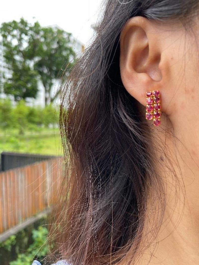 Women's Natural pink spinel earring For Sale