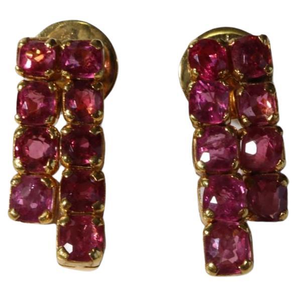 Natural pink spinel earring