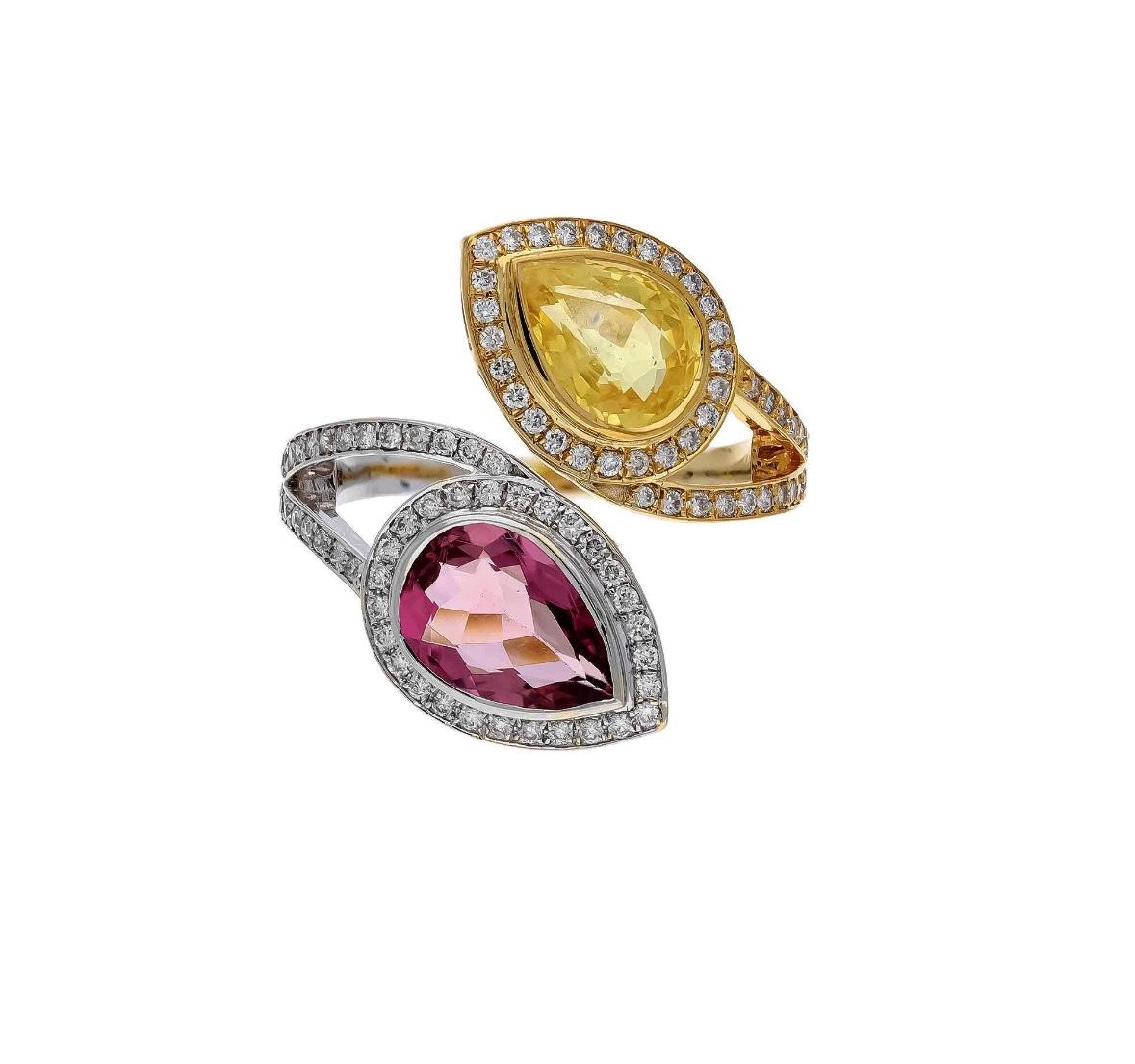 Pierre : Tourmaline rose, Saphir jaune

❋ Forme de la pierre : taille poire 

Taille des pierres : 9x7 MM, 10x7 MM respectivement.

❋ Couleur de la pierre : comme indiqué sur la photo

❋ Poids de la pierre : 1.55 Cts, 2.03 Cts  Respectivement.

Type