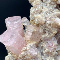 Natural Pink Tourmaline Crystal in Lepidolite Matrix – 409.60g Mineral Specimen