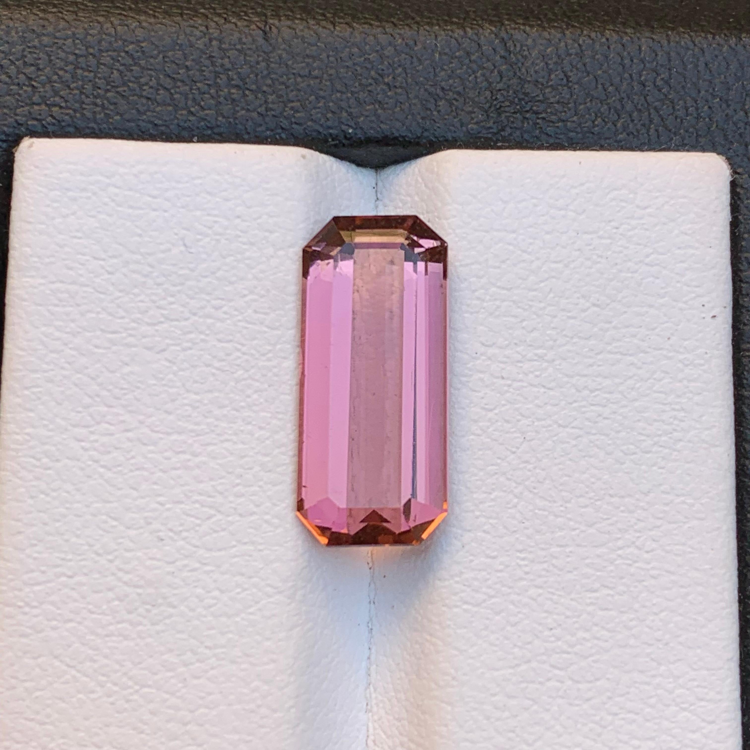Natural Pink Tourmaline Ring, Pendant Loose Gemstone 5.20 Ct Emerald Cut Jewelry For Sale 7