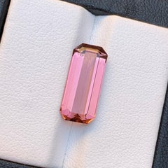 Natural Pink Tourmaline Ring, Pendant Loose Gemstone 5.20 Ct Emerald Cut Jewelry