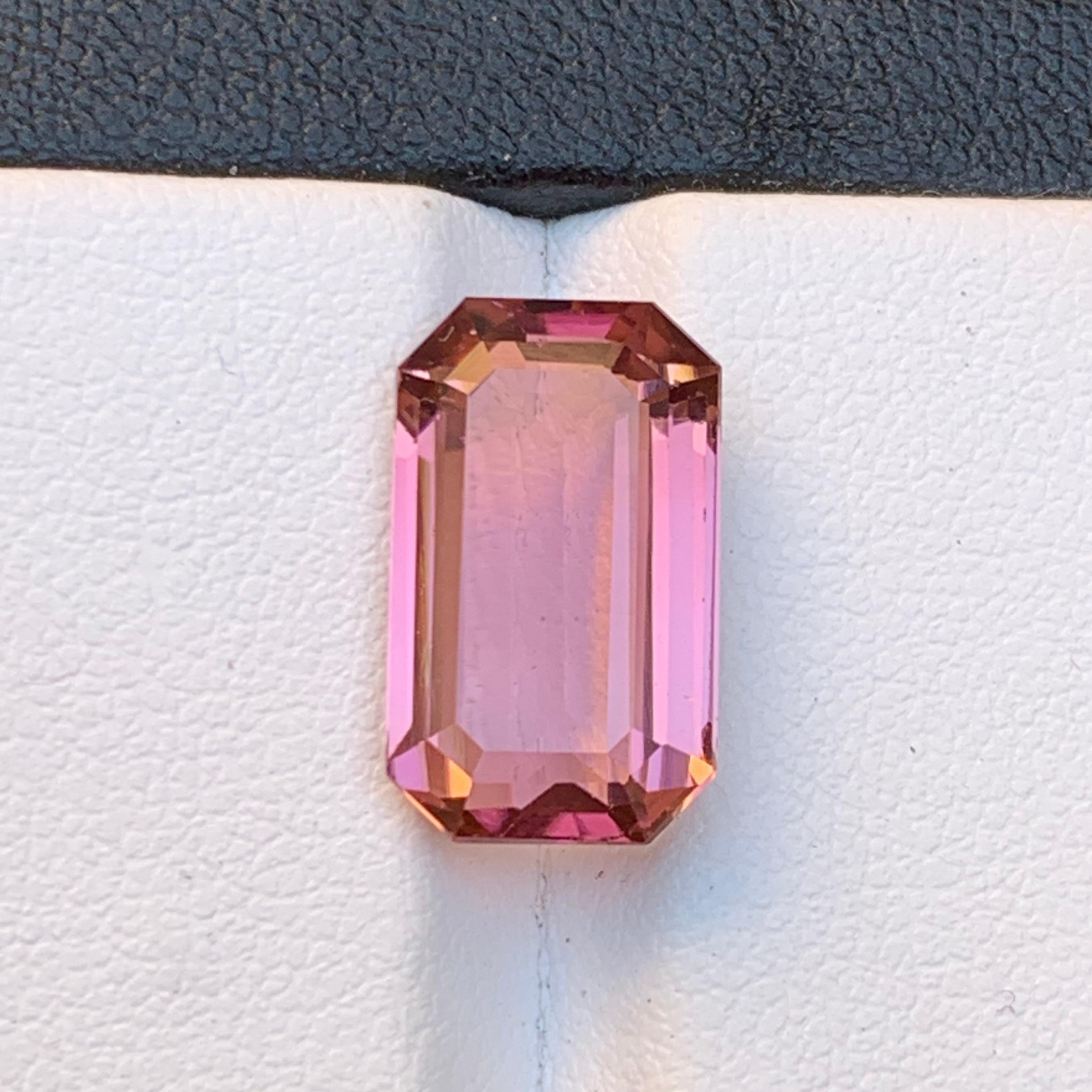 Natural Pink Tourmaline Ring, Pendant Loose Gemstone 8.25 Ct Emerald Cut Jewelry For Sale 6