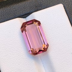 Natural Pink Tourmaline Ring, Pendant Loose Gemstone 8.25 Ct Emerald Cut Jewelry