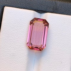 Natural Pink Tourmaline Ring, Pendant Loose Gemstone 8.25 Ct Emerald Cut Jewelry
