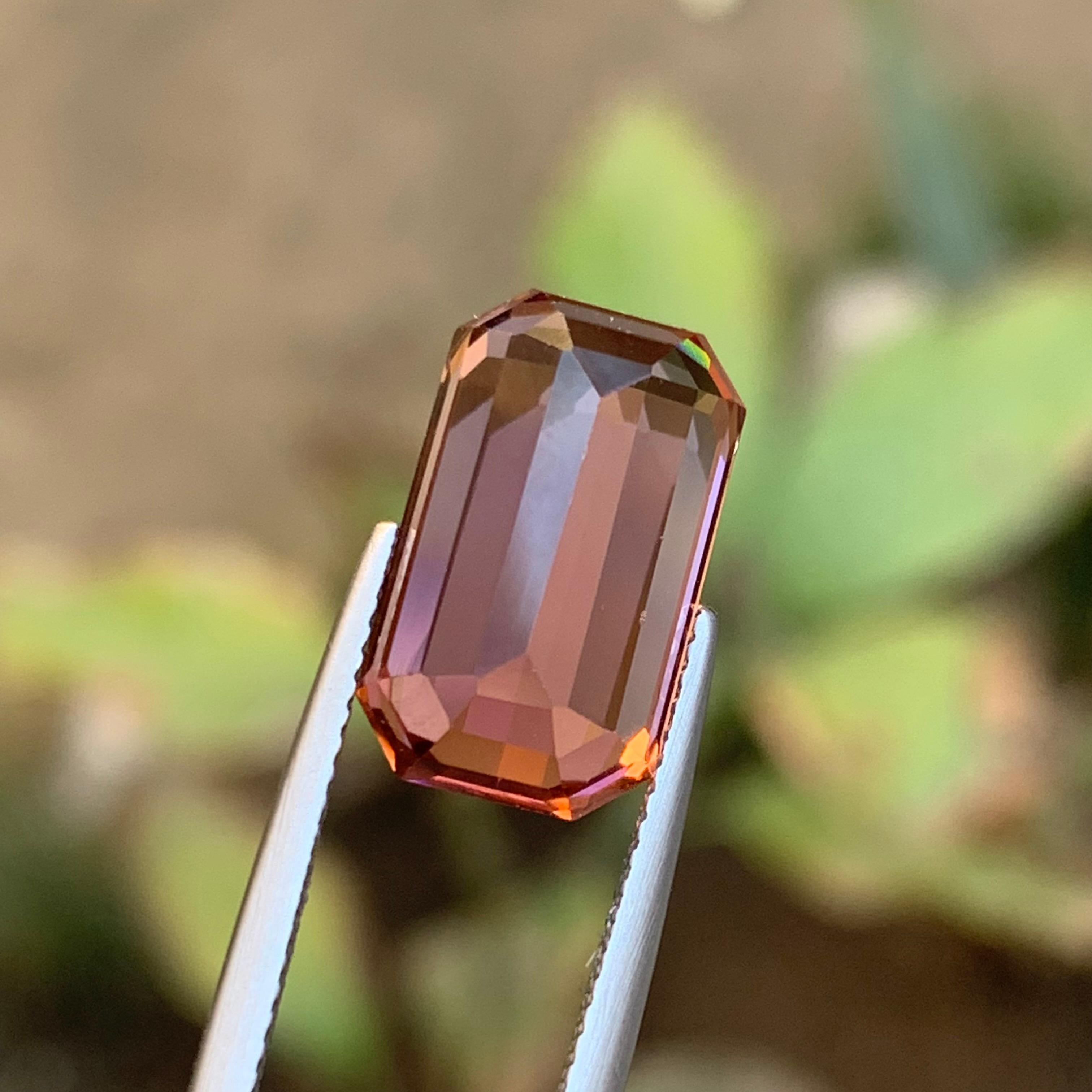 Natural Pink Tourmaline Ring, Pendant Loose Gemstone 8.25 Ct Emerald Cut Jewelry For Sale 2