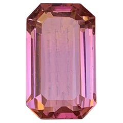 Anillo de Turmalina Rosa Natural, Colgante Piedra Preciosa Suelta 8.25 Ct Corte Esmeralda Joyería
