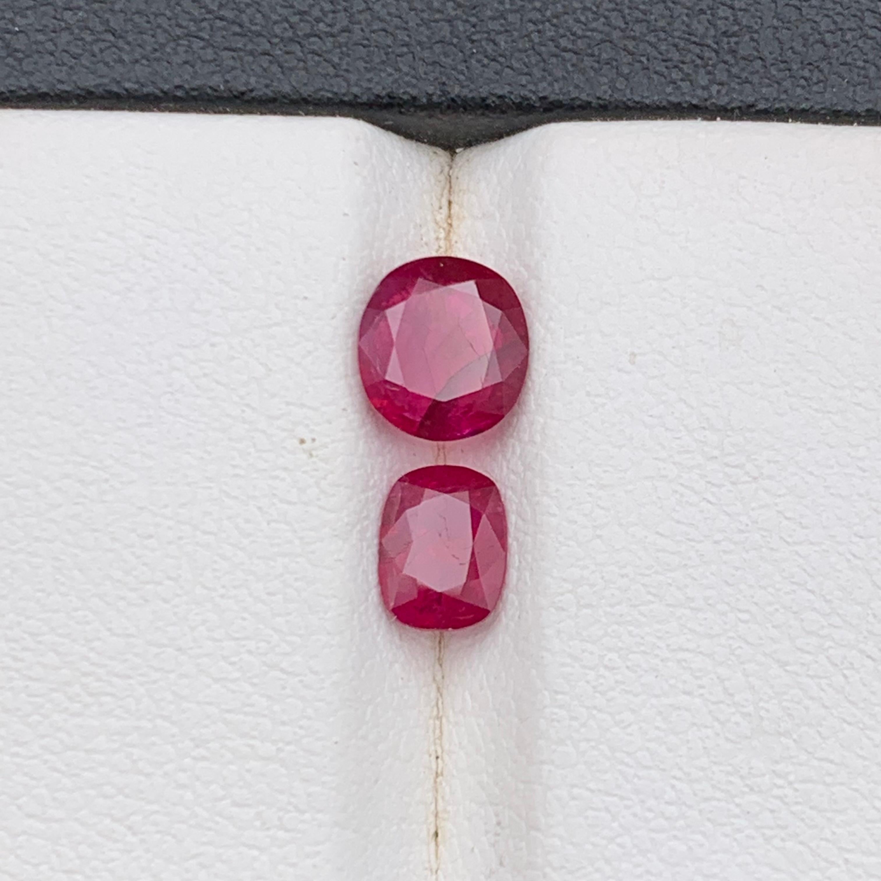 Rubino rosso rosato naturale da 2,04 carati tagliato a cuscino e ovale, gemme sciolte per gioielli in vendita 6