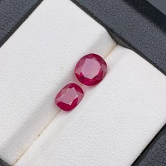 Natural Pinkish Red Ruby 2.04 Ct Cushion & Oval Cut Loose Gemstones for Jewelry