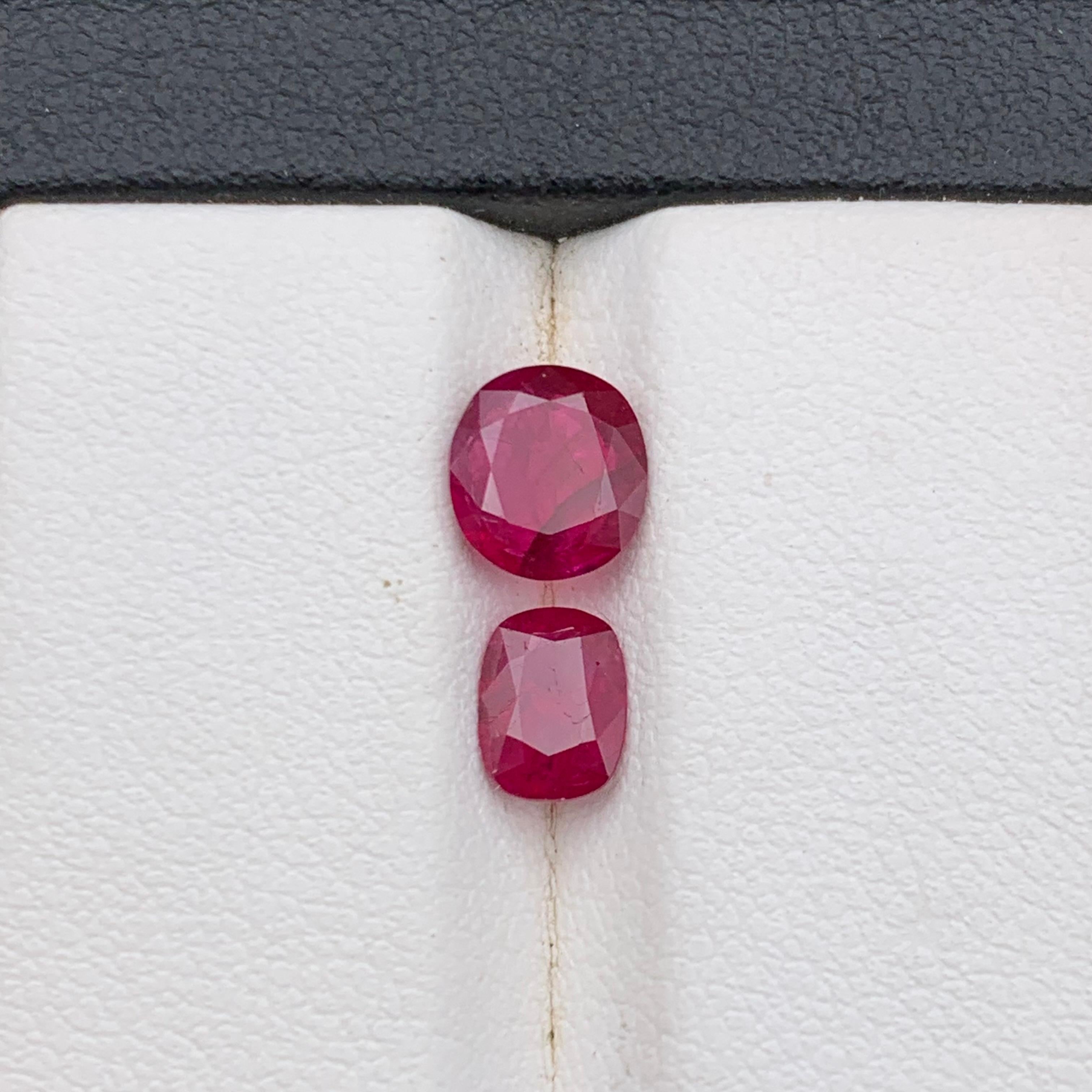 Taglio rotondo Rubino rosso rosato naturale da 2,04 carati tagliato a cuscino e ovale, gemme sciolte per gioielli in vendita