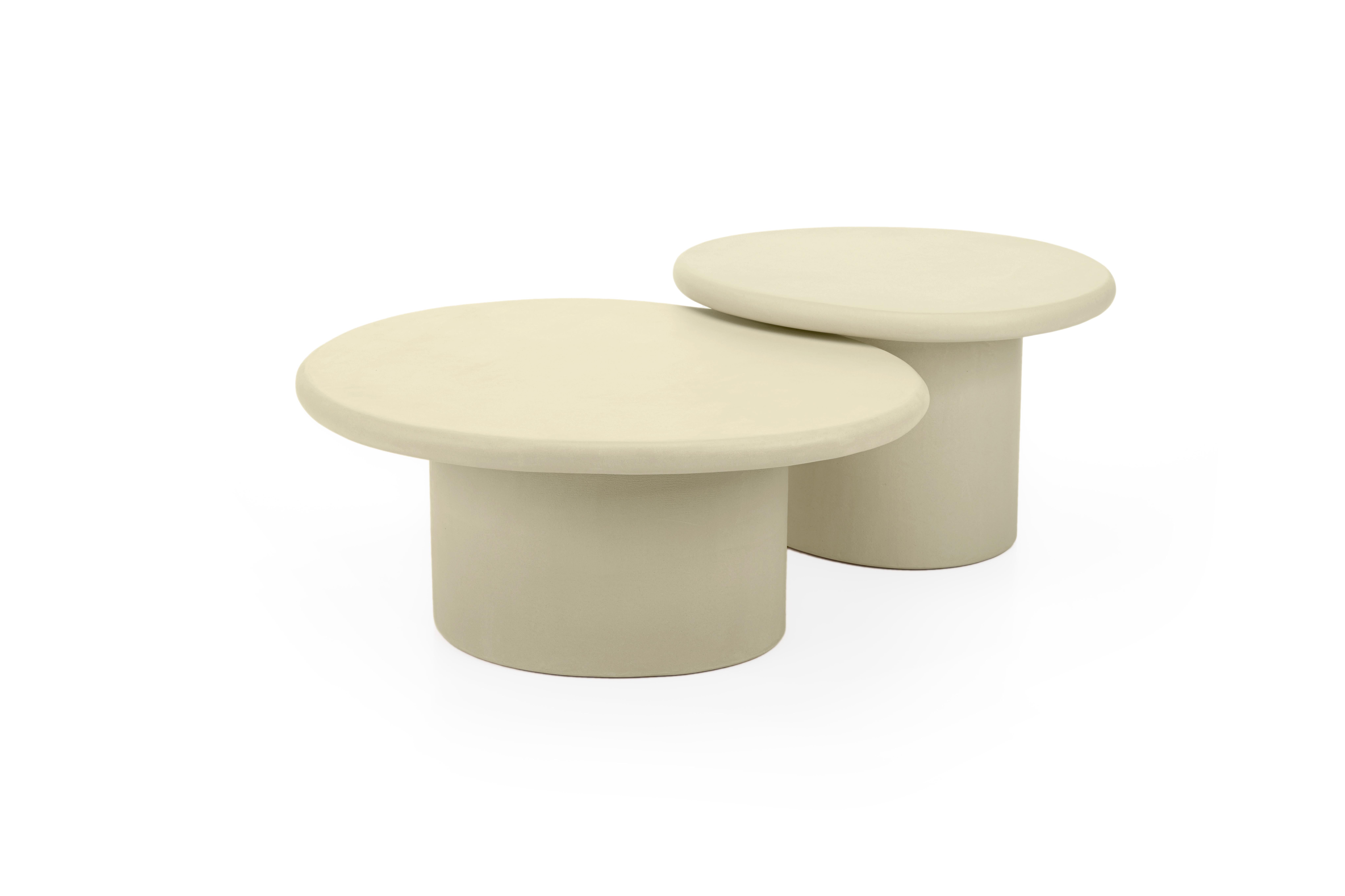 Set de table "Sami" contemporain en plâtre naturel organique par Isabelle Beaumont