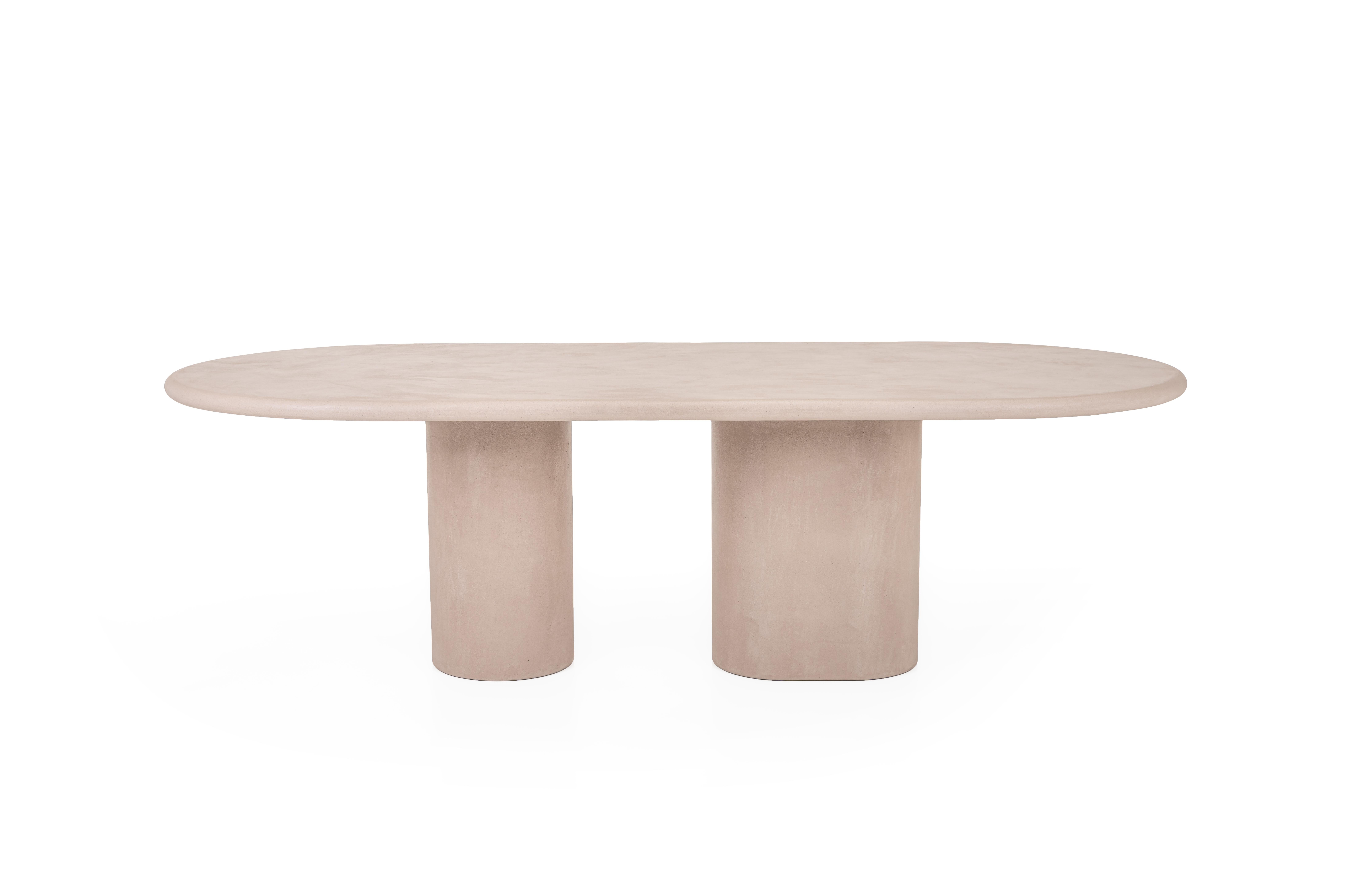 Hand-Crafted Natural Plaster Dining Table 