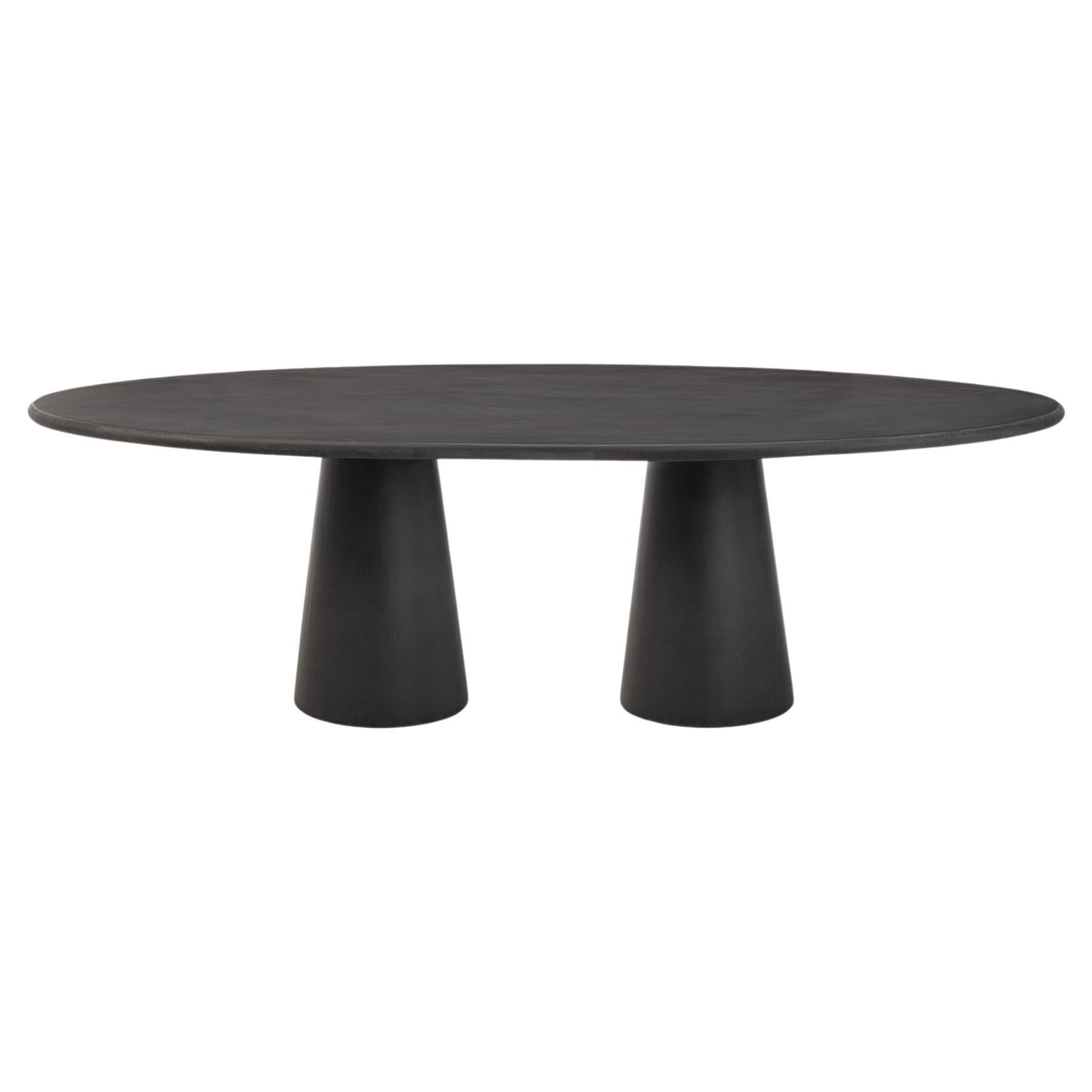 Natural Plaster Dining Table "Ellipsis" 280 by Isabelle Beaumont For Sale