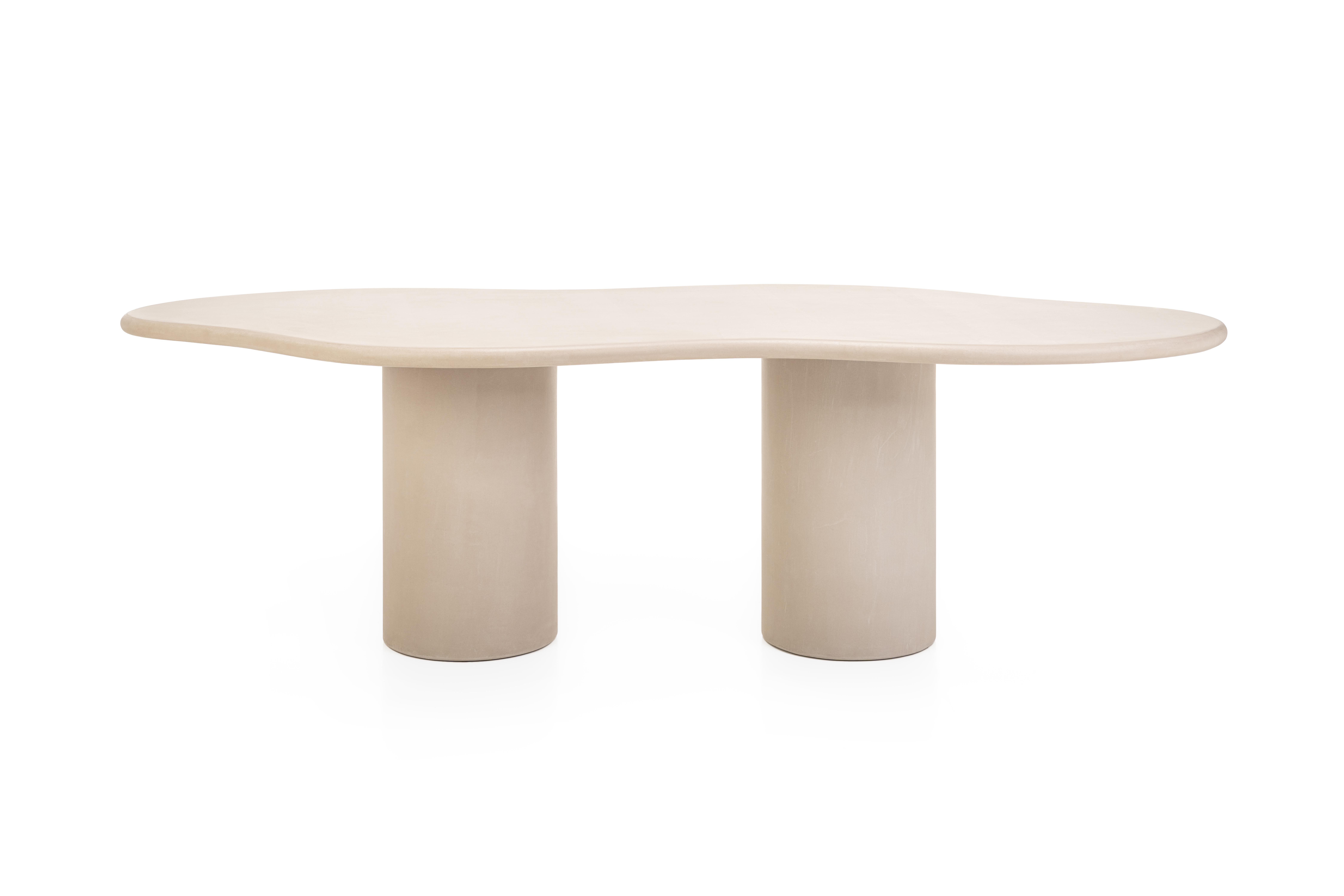 Hand-Crafted Natural Plaster Dining Table 