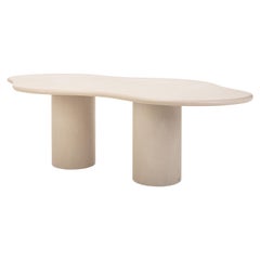 Handcrafted w/ Plaster - Textured Dining Table “Fluent” – Organic Shape 280