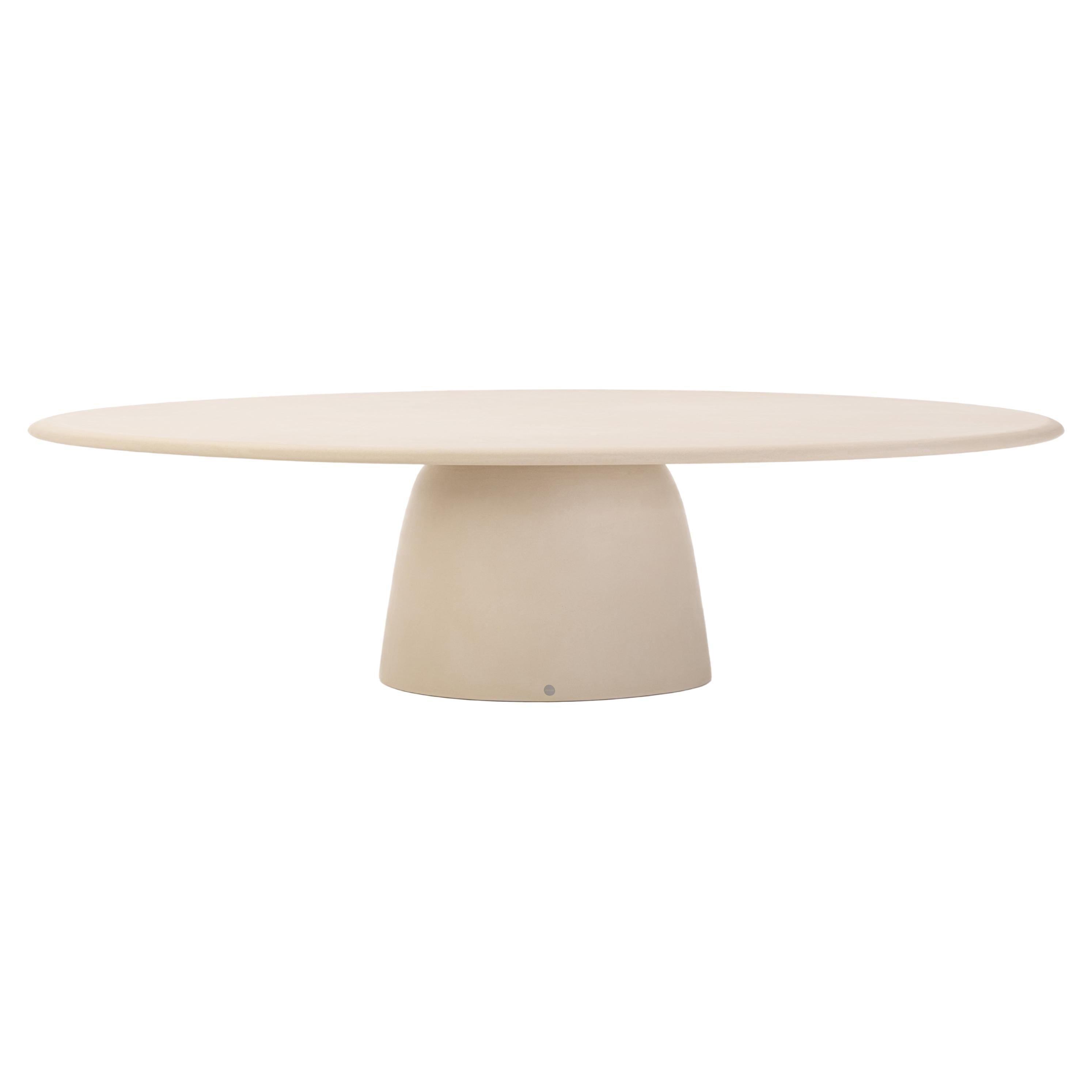 Round Natural Plaster Dining Table 300 "Menhir" by Isabelle Beaumont For Sale