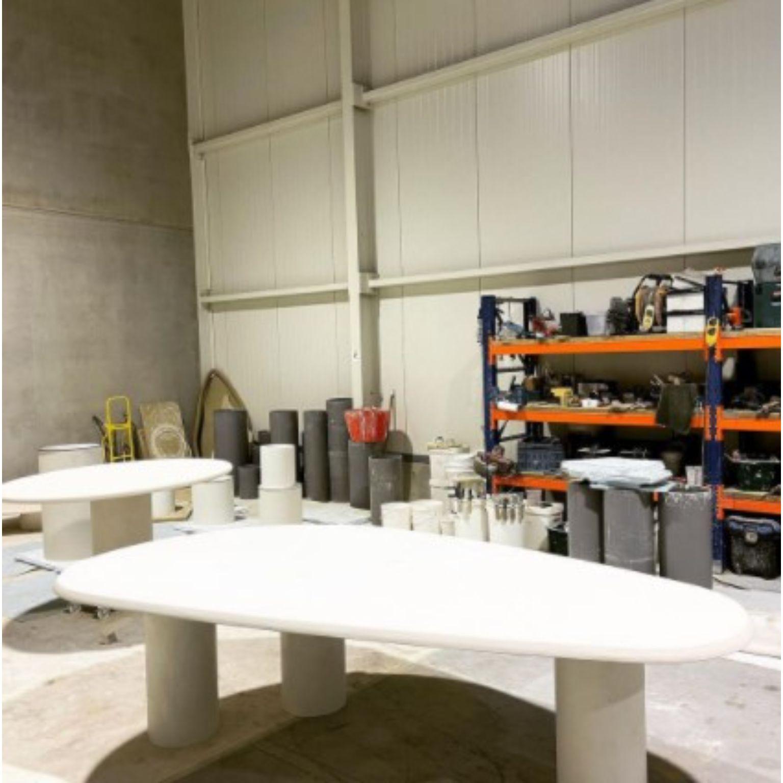 Natural Plaster Hand-Sculpted Outdoor Dining Table 360 by Philippe Colette In New Condition In Geneve, CH