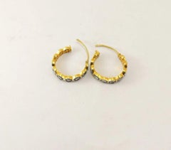 Natural Polki Diamond Hoop Earring 925 Sterling Silver 1 Pair Polki Earrings.