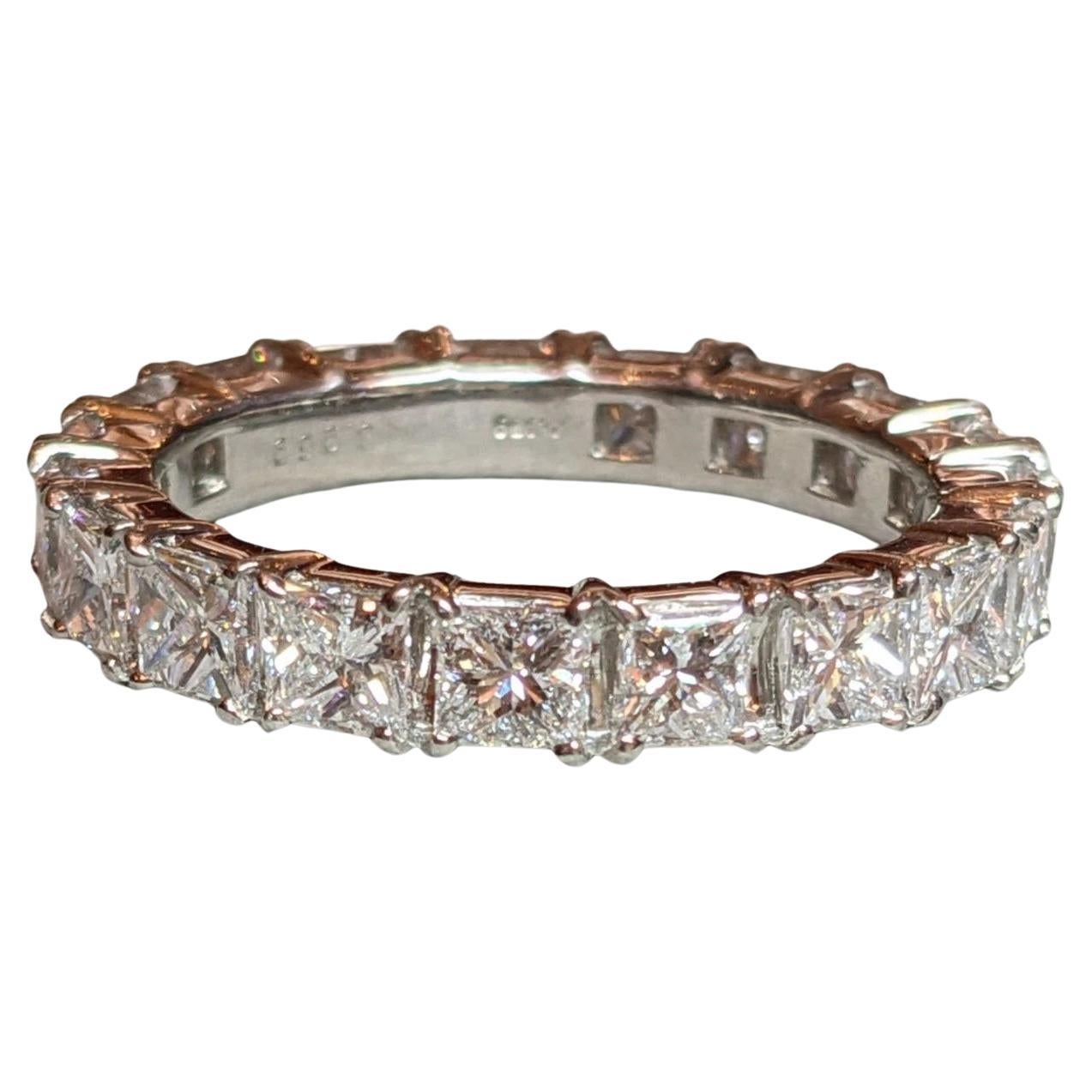 Bracelet éternel en diamant naturel taille princesse 3.97 ct Taille 8 en platine