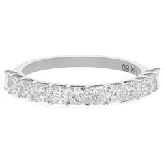 Handgefertigter Diamant-Halbbandring aus 14 Karat Weißgold mit natürlichem Diamanten im Prinzessinnenschliff