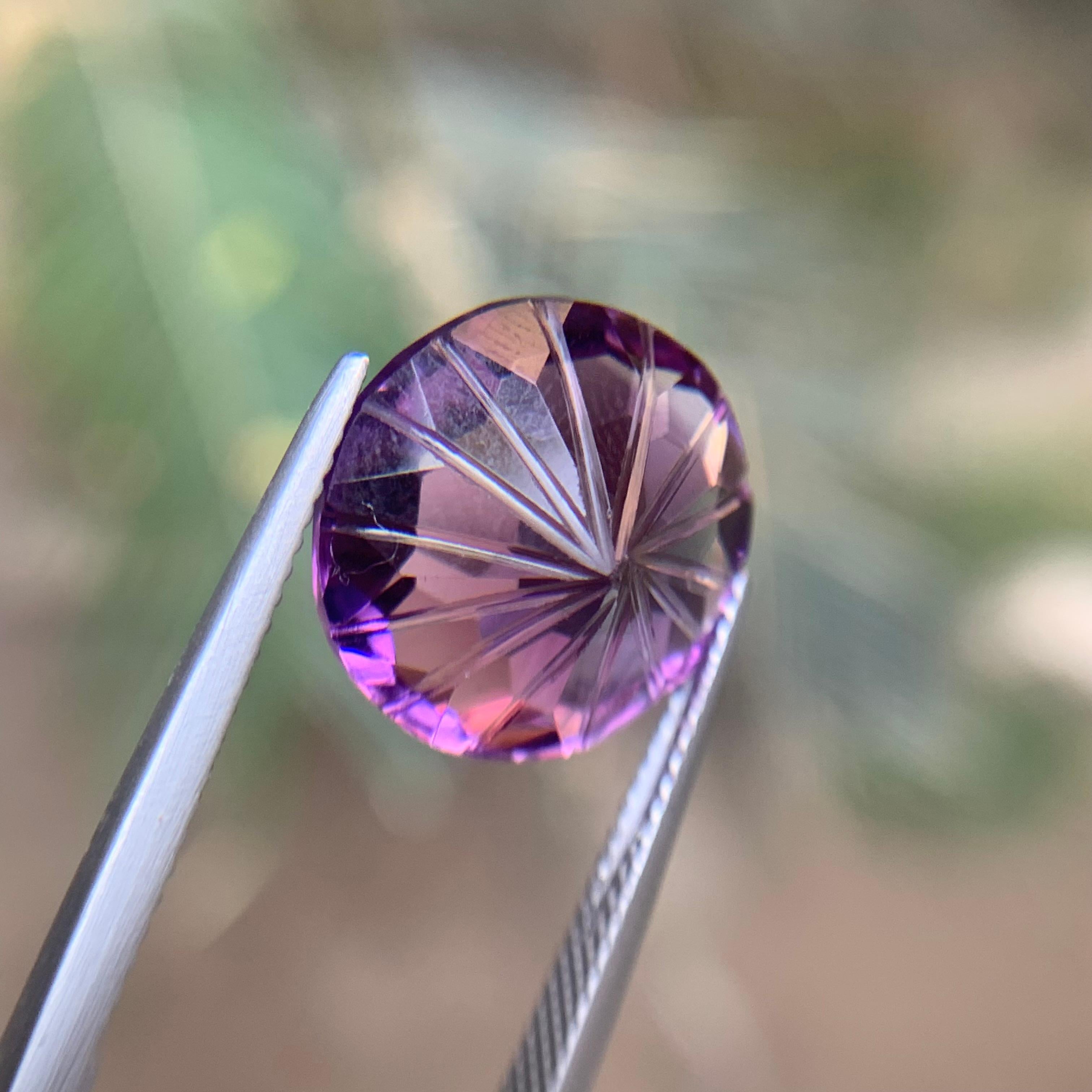 Natürlicher lila Amethyst 10.85 Ct Honeycomb Konkavschliff Lose Edelsteine - Schmuck im Angebot 5