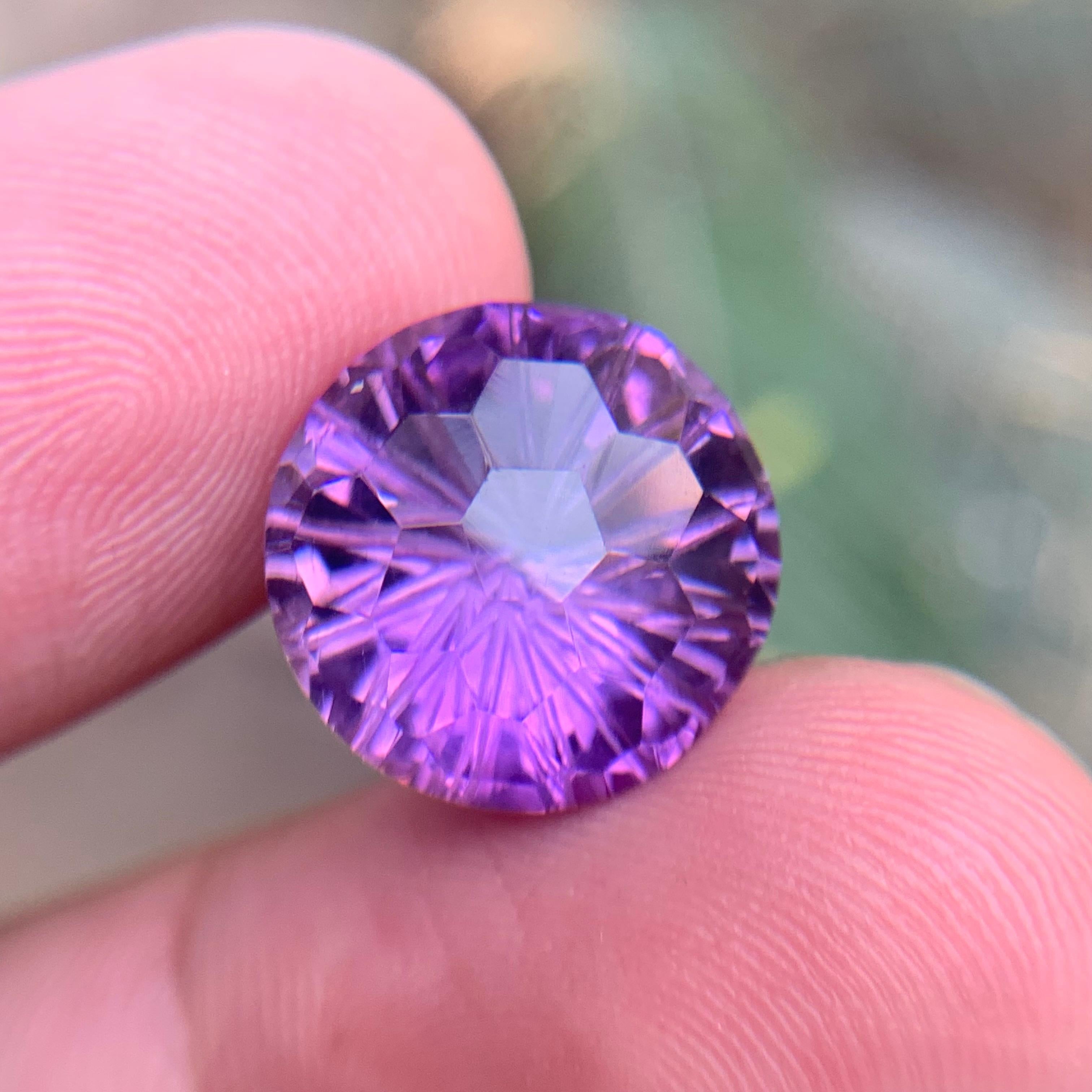 Natürlicher lila Amethyst 10.85 Ct Honeycomb Konkavschliff Lose Edelsteine - Schmuck im Angebot 6