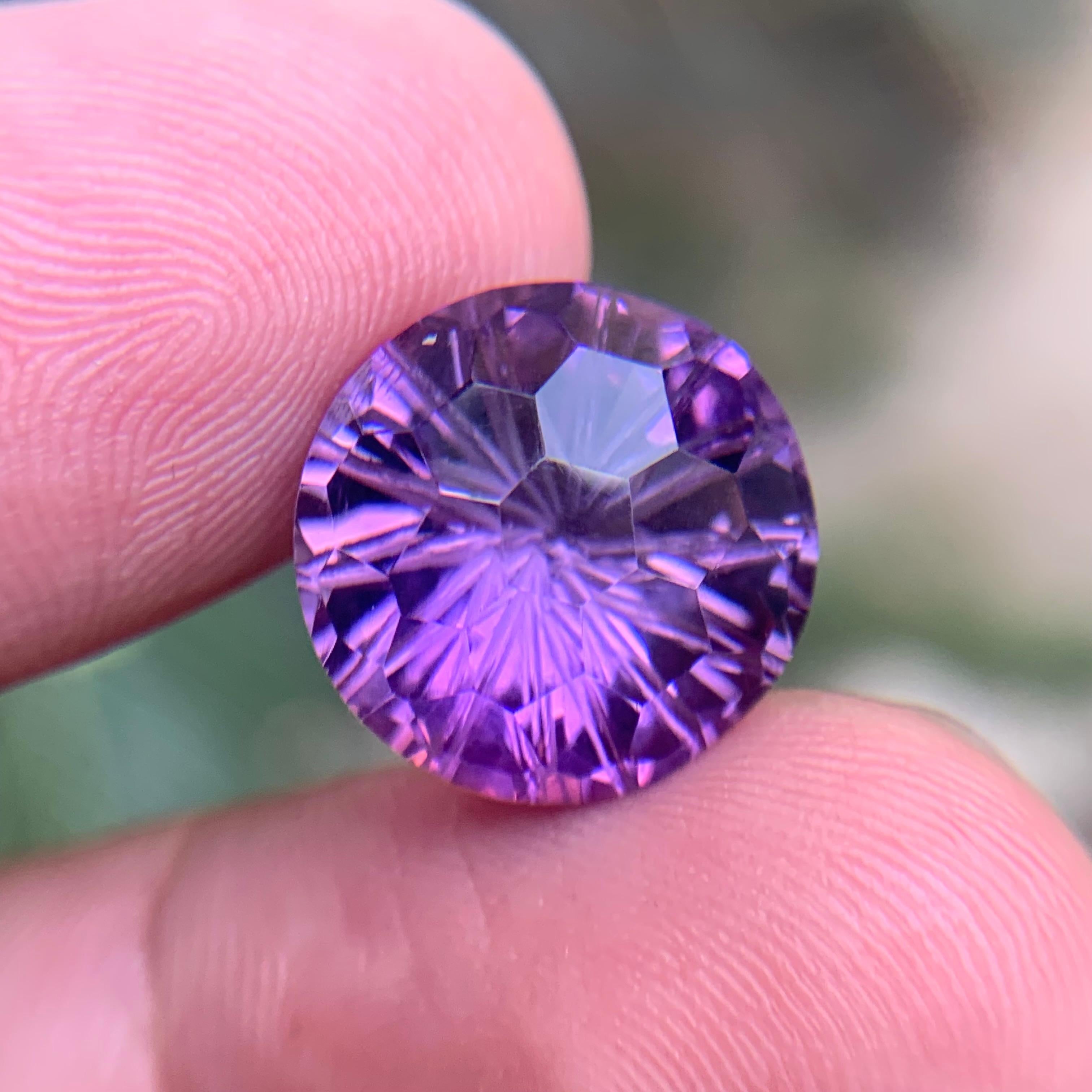 Natürlicher lila Amethyst 10.85 Ct Honeycomb Konkavschliff Lose Edelsteine - Schmuck im Angebot 3