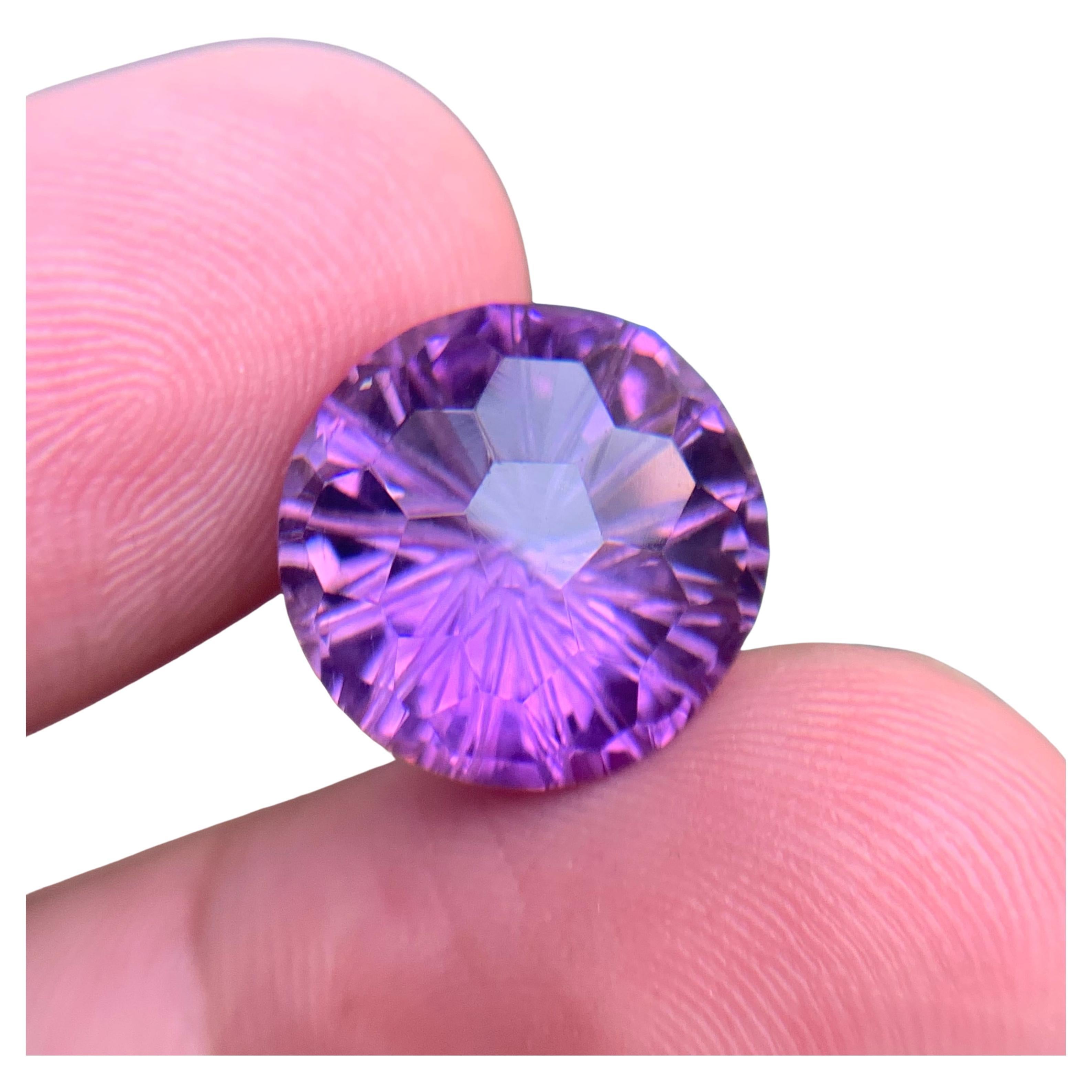 Natürlicher lila Amethyst 10.85 Ct Honeycomb Konkavschliff Lose Edelsteine - Schmuck