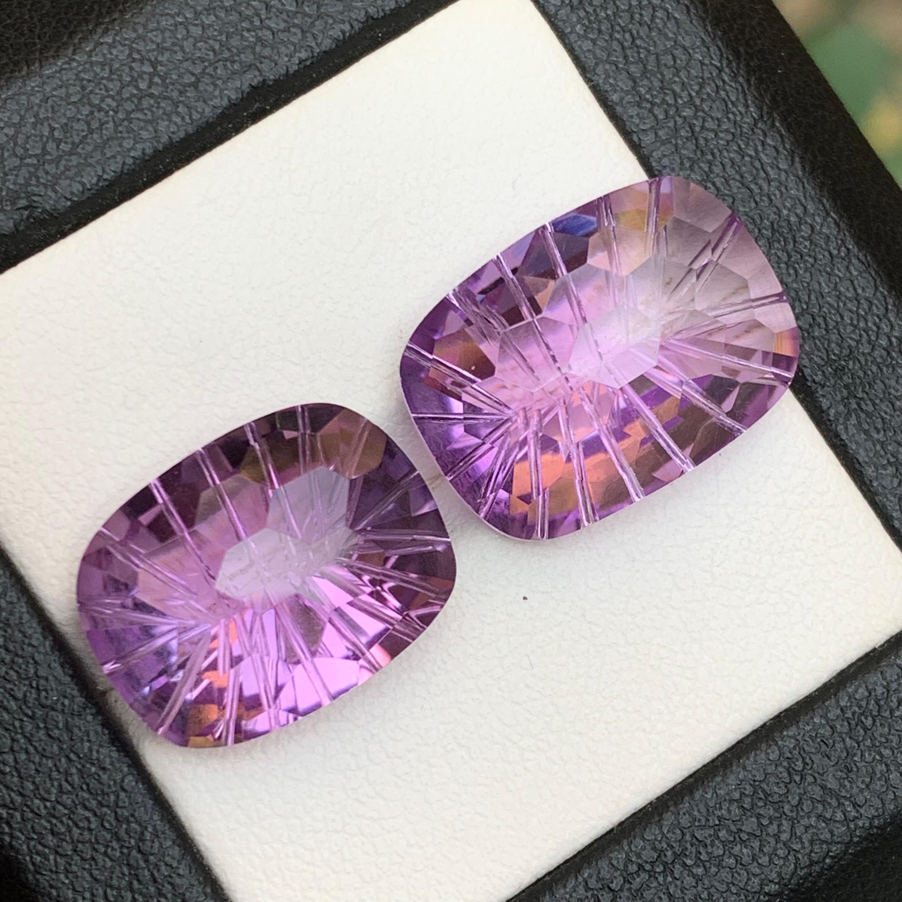 Natürlicher lila Amethyst 21.29 Ct Honeycomb Konkavschliff Lose Edelsteine - Schmuck im Angebot 4