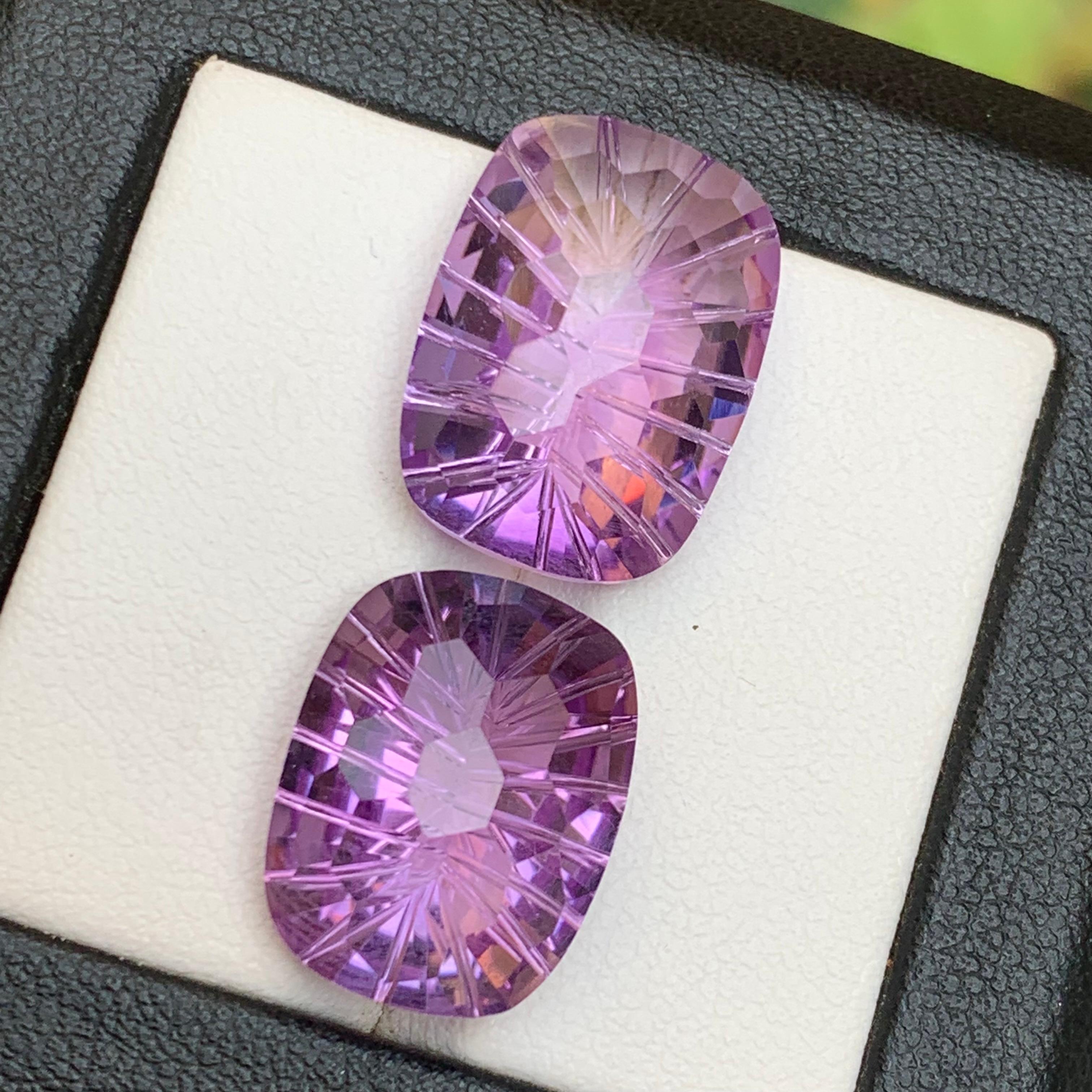 Natürlicher lila Amethyst 21.29 Ct Honeycomb Konkavschliff Lose Edelsteine - Schmuck im Angebot 5