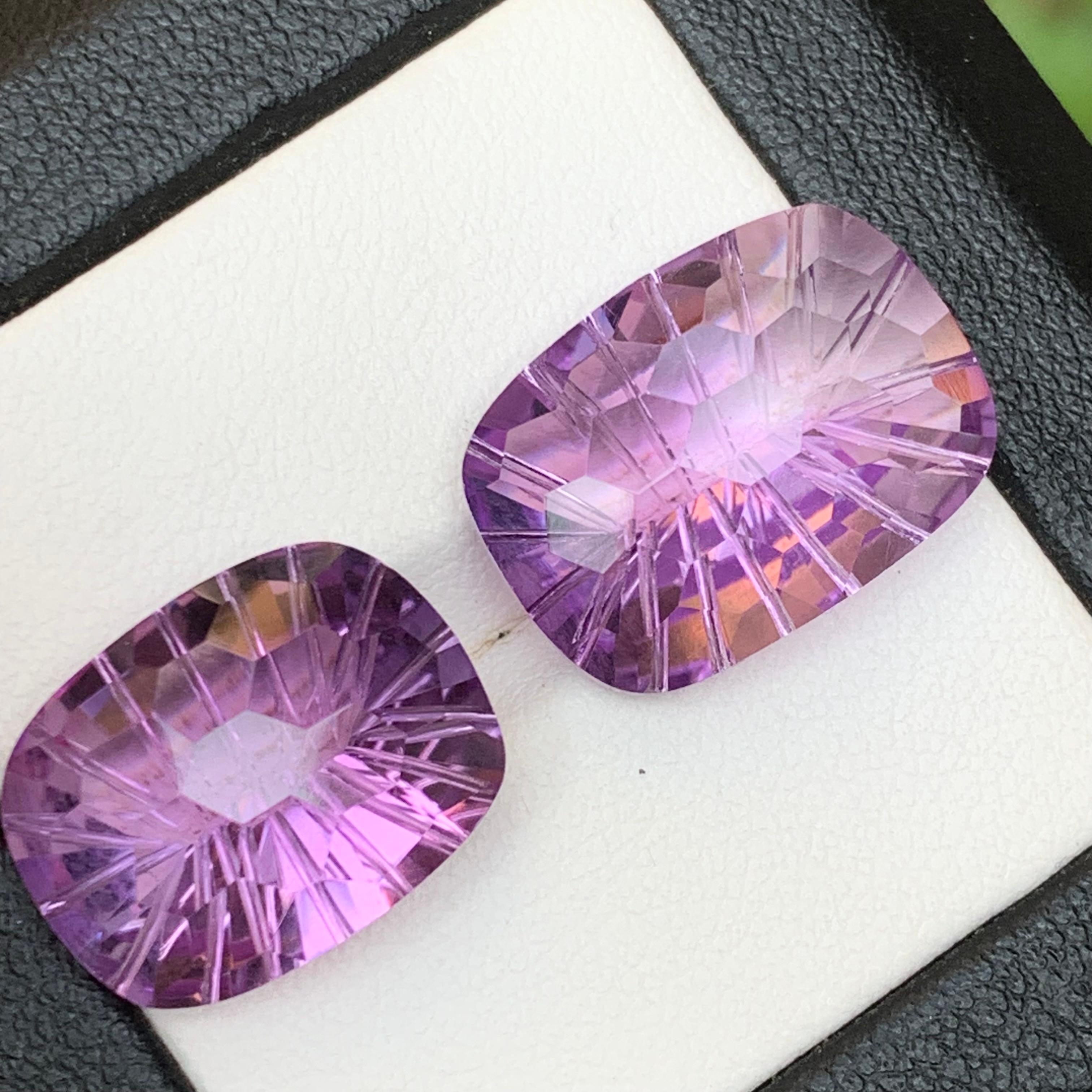 Natürlicher lila Amethyst 21.29 Ct Honeycomb Konkavschliff Lose Edelsteine - Schmuck im Angebot 6