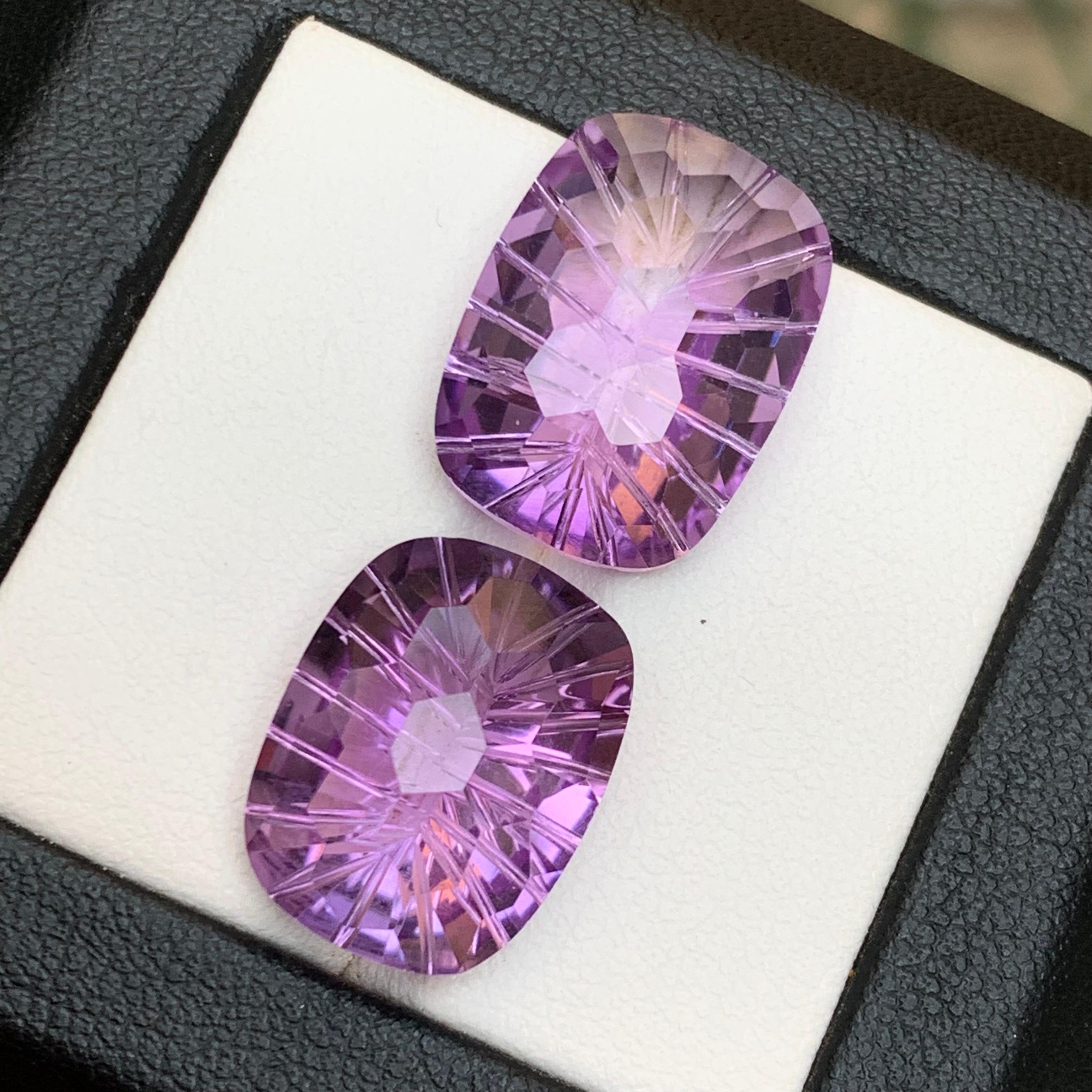 Natürlicher lila Amethyst 21.29 Ct Honeycomb Konkavschliff Lose Edelsteine - Schmuck im Angebot 7