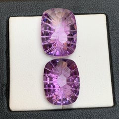 Natural Purple Amethyst 21.29 Ct Honeycomb Concave Cut Loose Gemstones- Jewelry