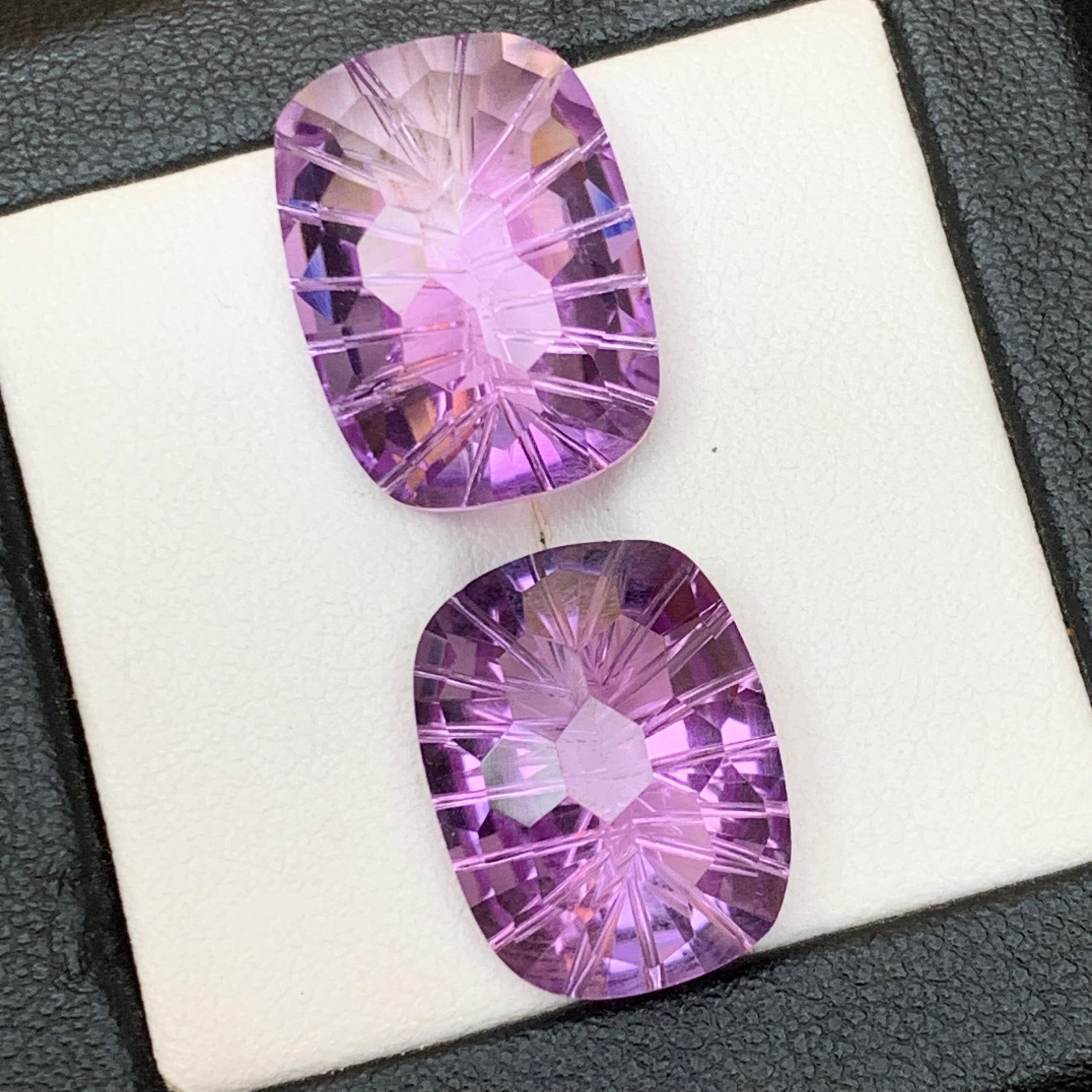 Natürlicher lila Amethyst 21.29 Ct Honeycomb Konkavschliff Lose Edelsteine - Schmuck (Zeitgenössisch) im Angebot