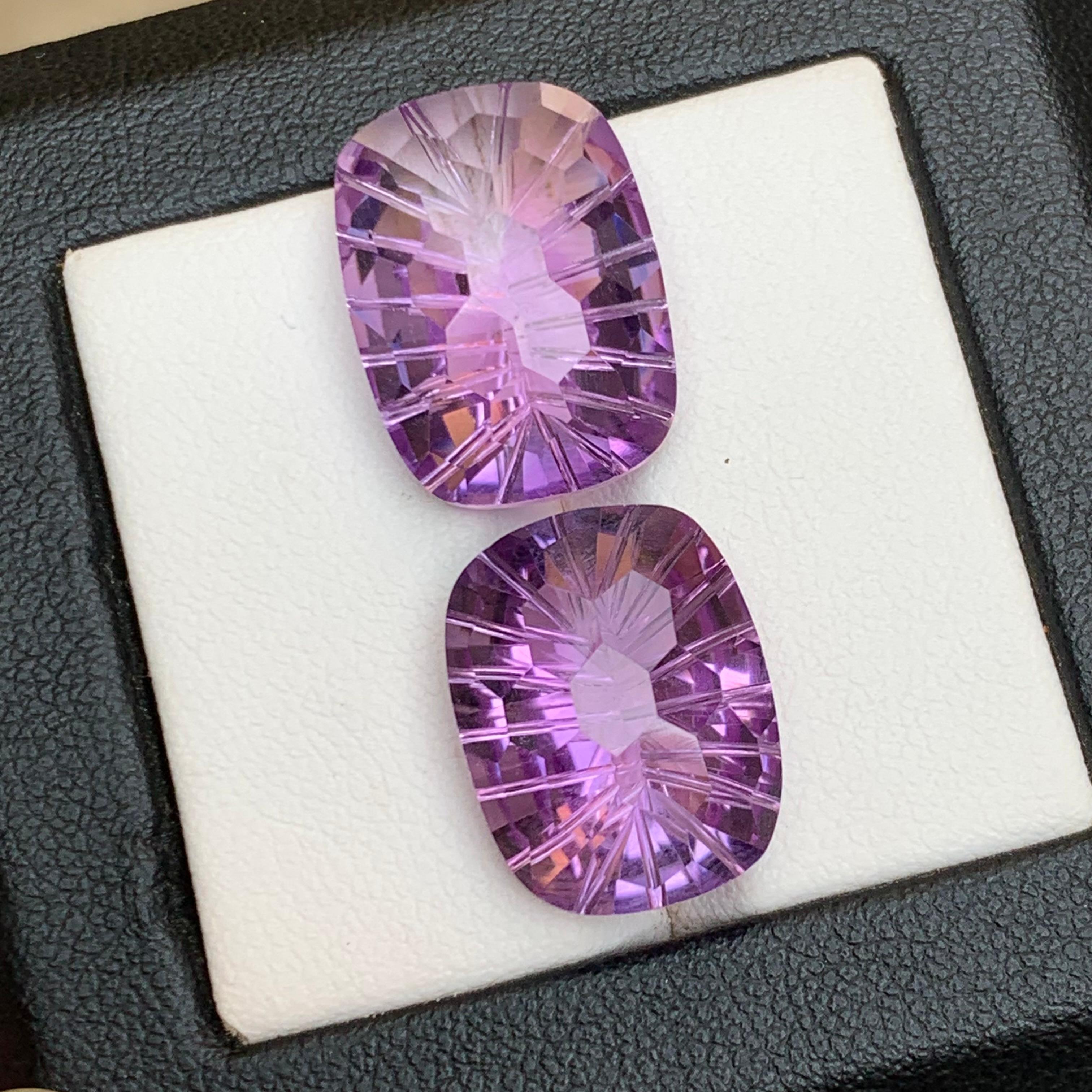 Natürlicher lila Amethyst 21.29 Ct Honeycomb Konkavschliff Lose Edelsteine - Schmuck im Zustand „Neu“ im Angebot in Peshawar, PK