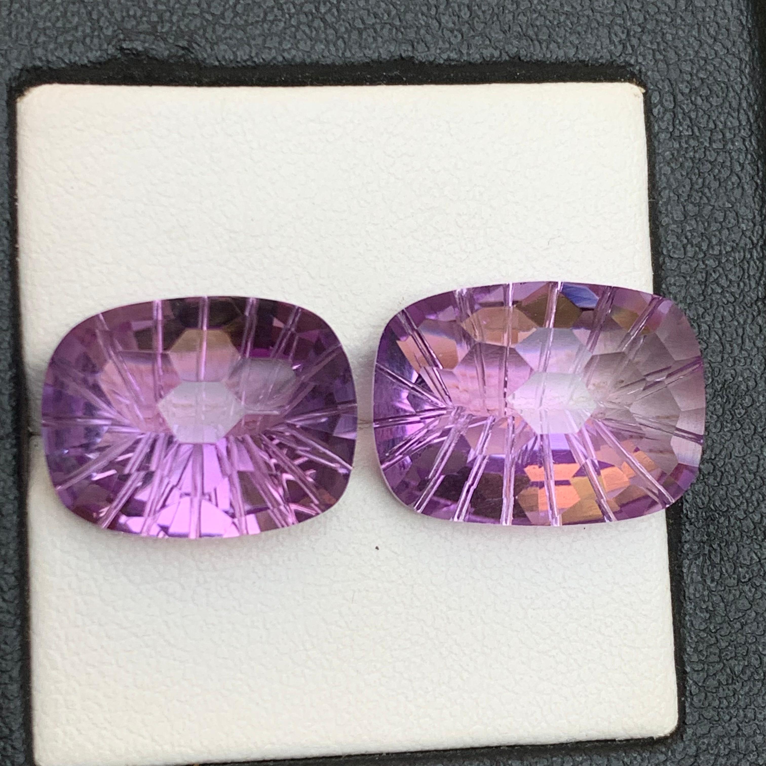 Natürlicher lila Amethyst 21.29 Ct Honeycomb Konkavschliff Lose Edelsteine - Schmuck im Angebot 2