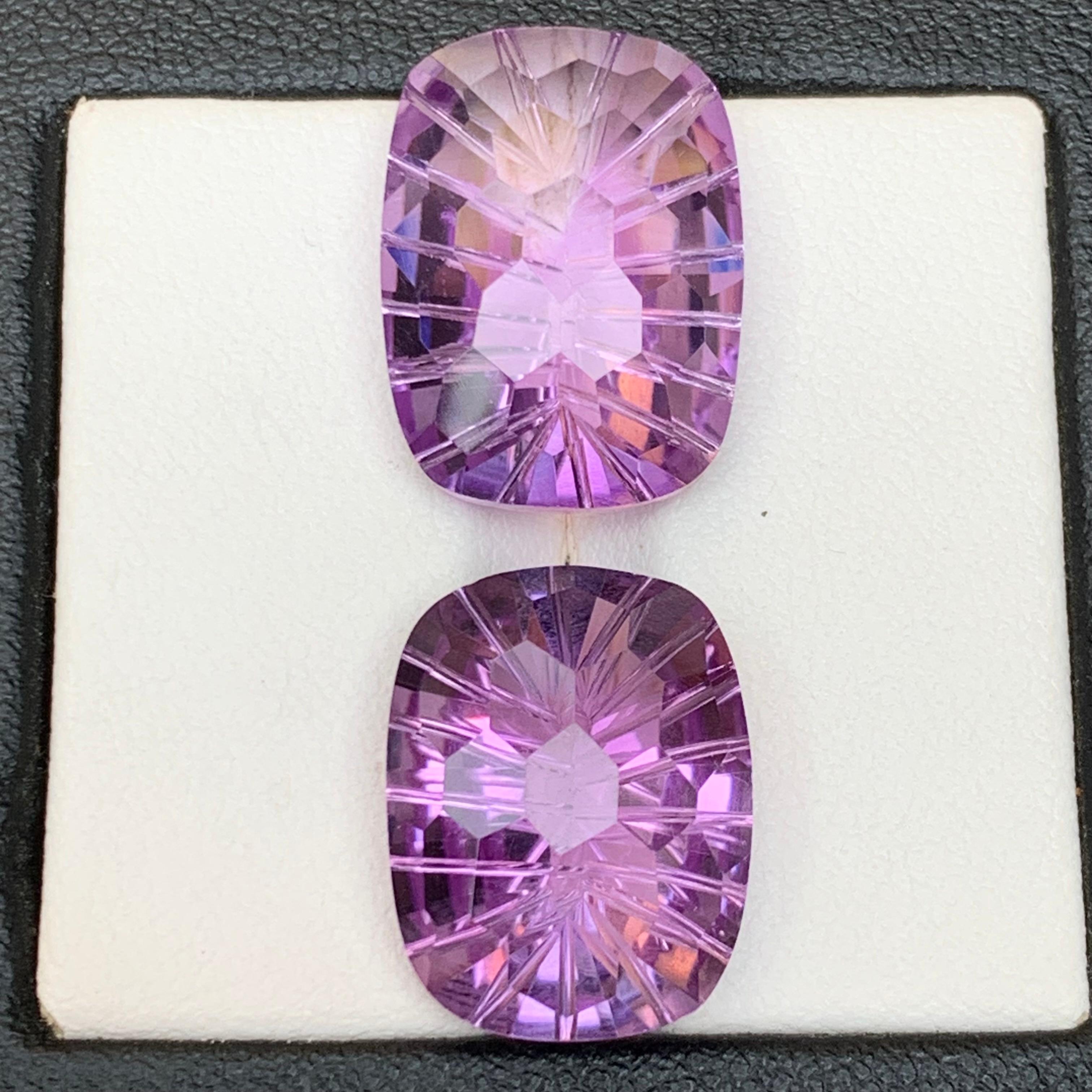 Natürlicher lila Amethyst 21.29 Ct Honeycomb Konkavschliff Lose Edelsteine - Schmuck im Angebot 3