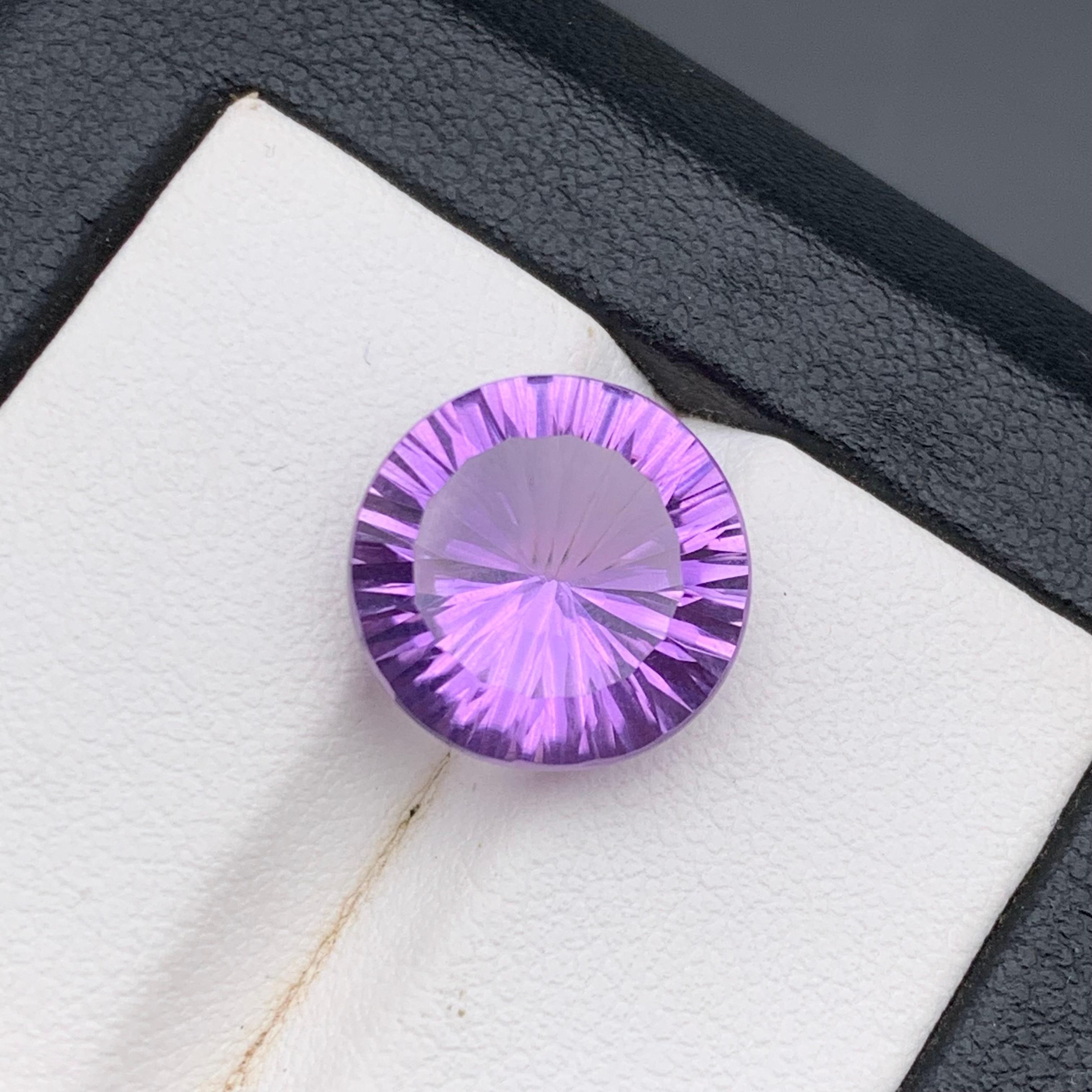 Ametista viola naturale da 6,26 carati taglio rotondo concavo - Gemma sfusa - per gioielli in vendita 6
