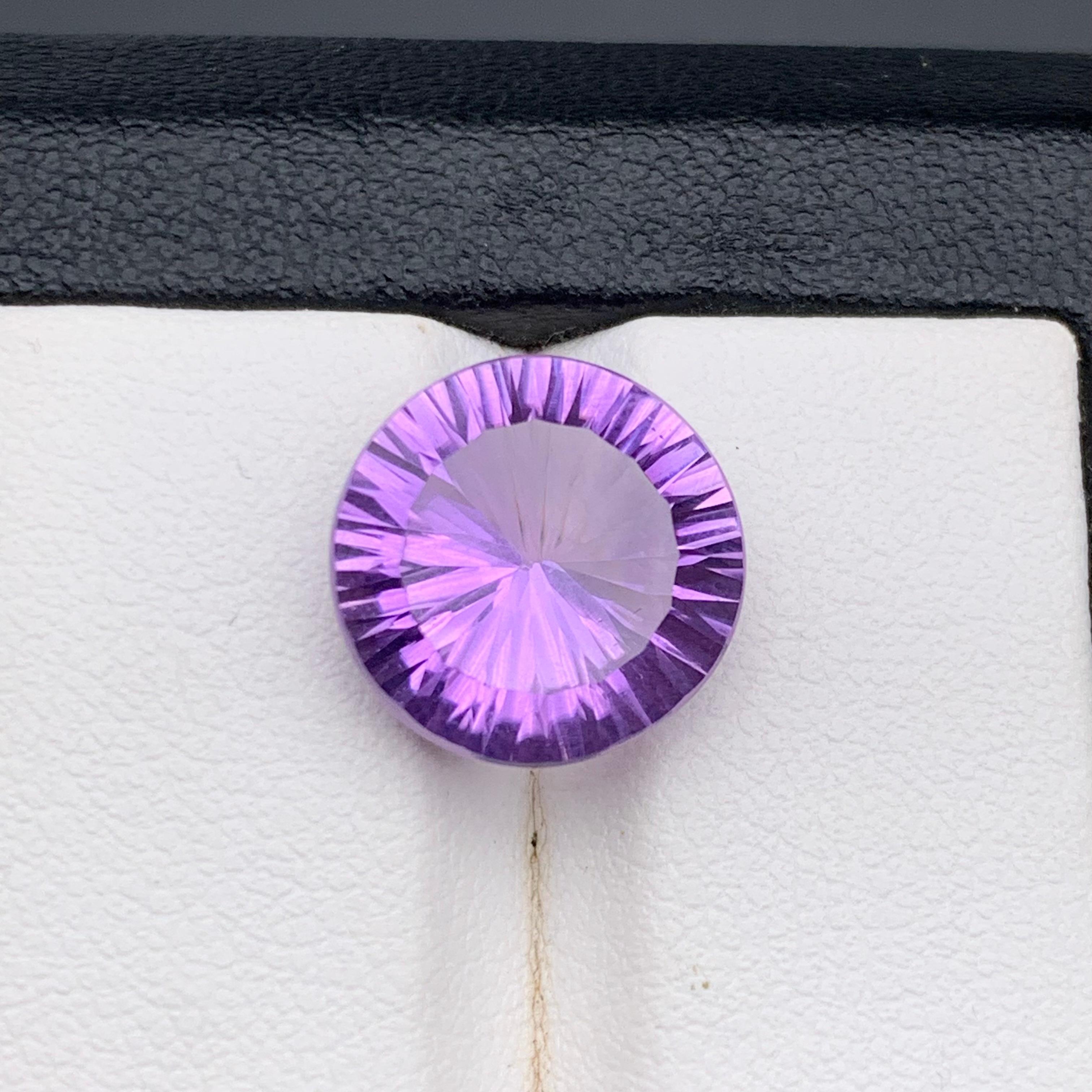 Ametista viola naturale da 6,26 carati taglio rotondo concavo - Gemma sfusa - per gioielli in vendita 7