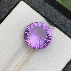 Natürlicher lila Amethyst 6,26 Ct rund konkav geschliffener loser Edelstein - für Schmuck