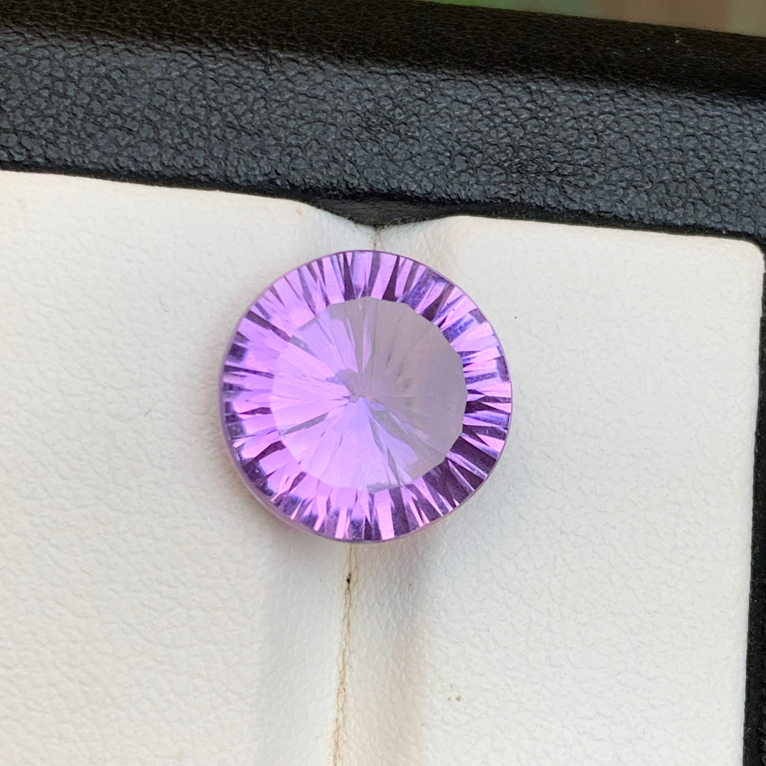 Ametista viola naturale da 6,26 carati taglio rotondo concavo - Gemma sfusa - per gioielli In condizioni Nuovo in vendita a Peshawar, PK