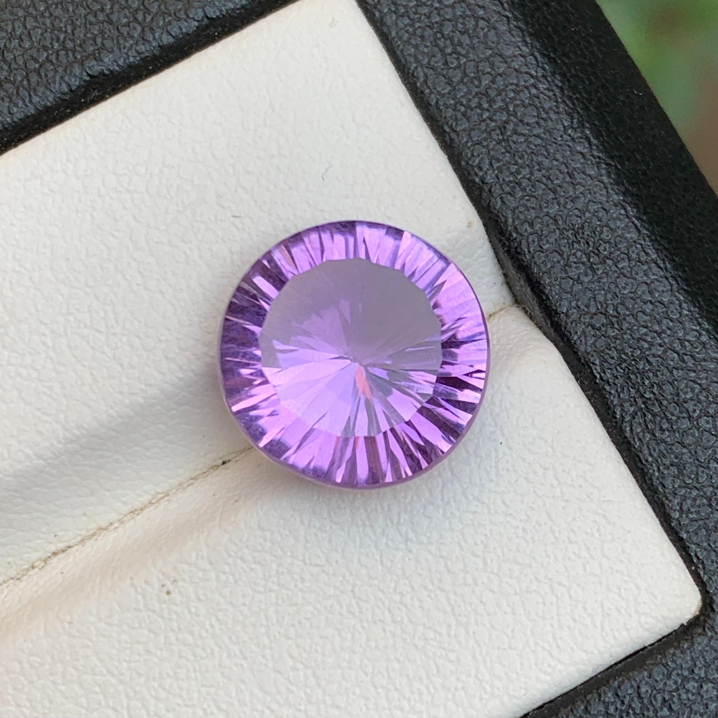 da uomo o donna Ametista viola naturale da 6,26 carati taglio rotondo concavo - Gemma sfusa - per gioielli in vendita