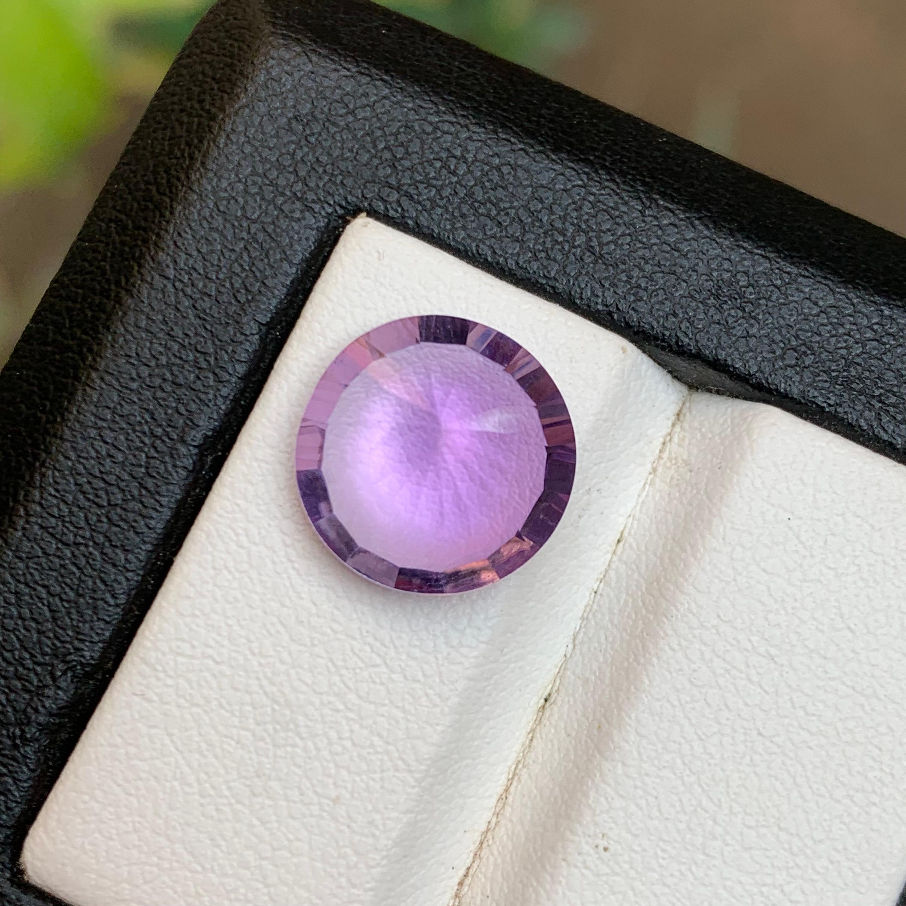 Ametista viola naturale da 6,26 carati taglio rotondo concavo - Gemma sfusa - per gioielli in vendita 1