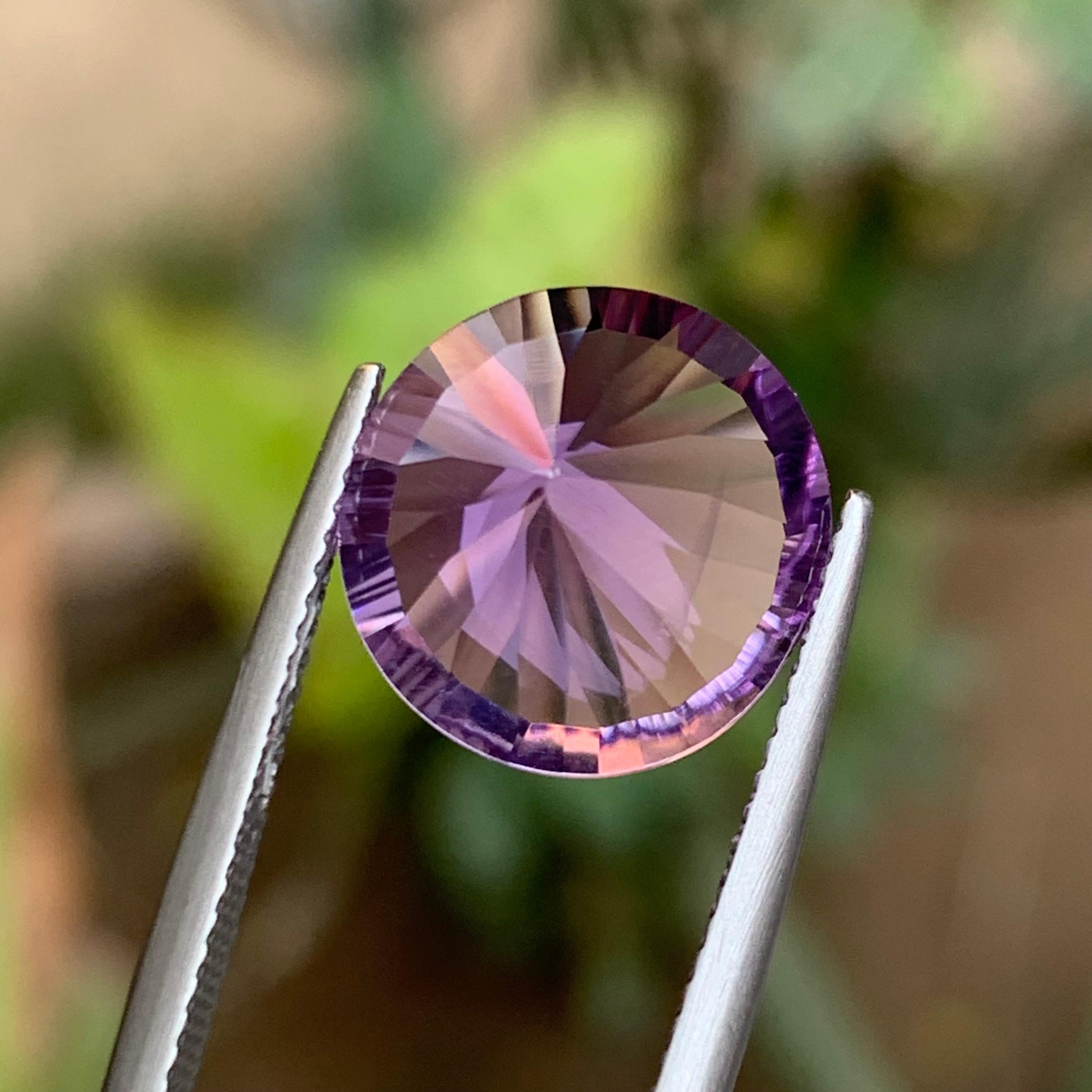 Ametista viola naturale da 6,26 carati taglio rotondo concavo - Gemma sfusa - per gioielli in vendita 3