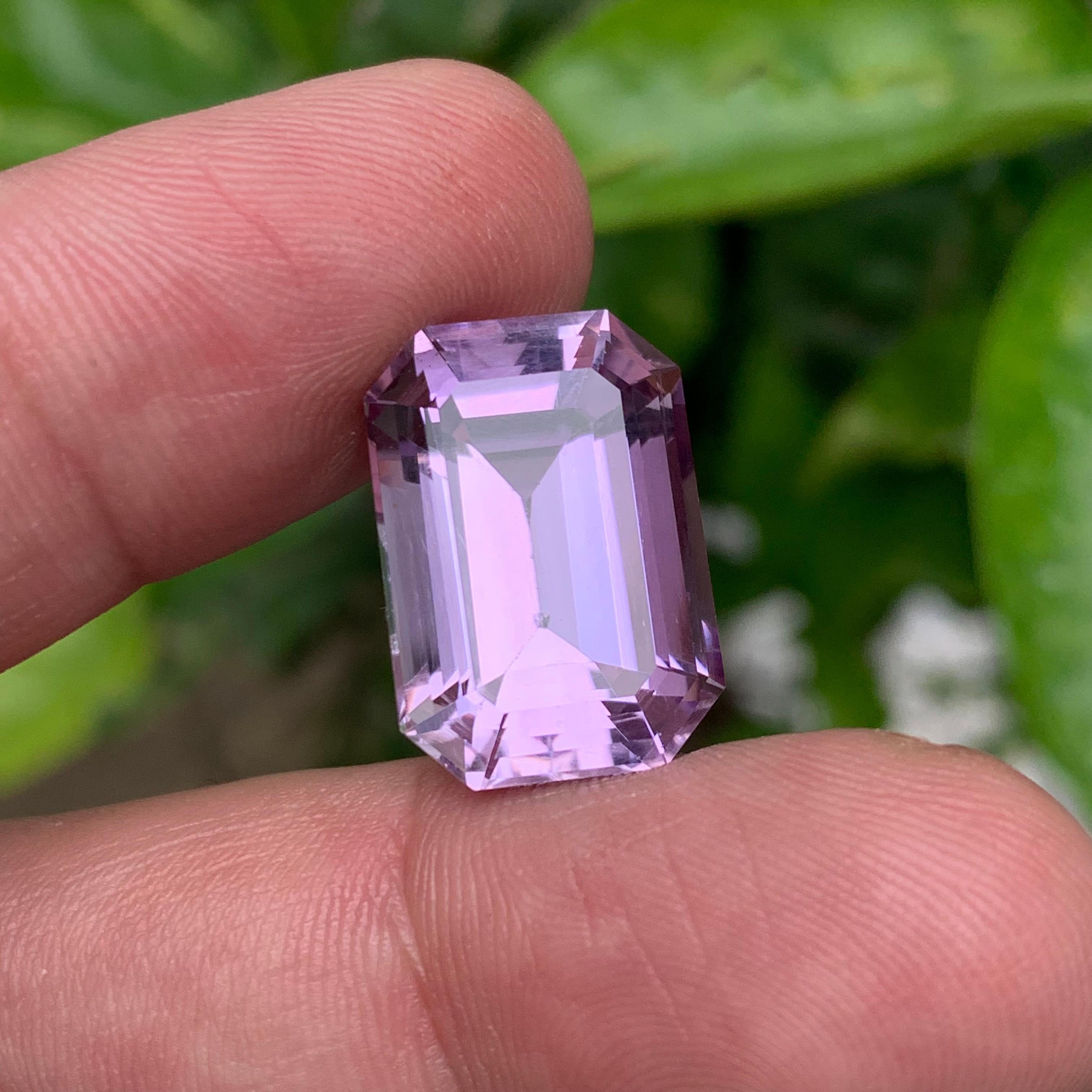 Natural Purple Amethyst Gemstone, 22.05 Ct Emerald Cut-Necklace Pendant-Jewelry For Sale 6