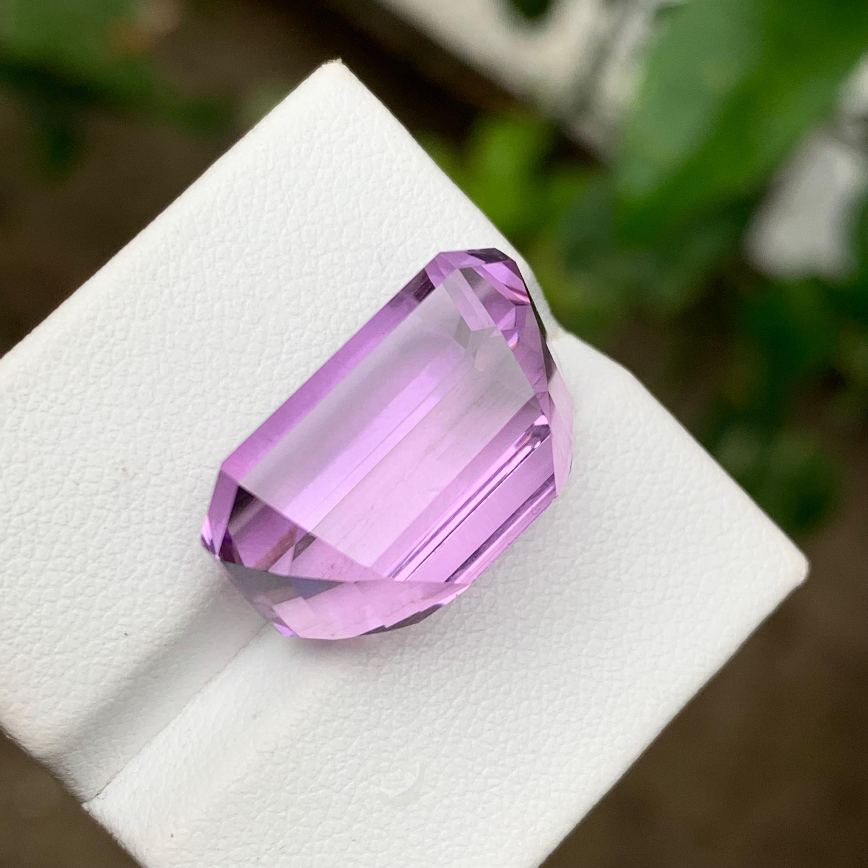 Natural Purple Amethyst Gemstone, 22.05 Ct Emerald Cut-Necklace Pendant-Jewelry For Sale 2