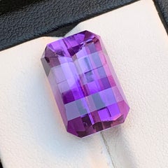 Natural Purple Amethyst Octagon Pixel Cut 15.86 Carat Loose Gemstone for Pendant