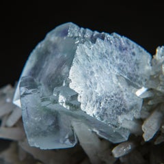 Natural Purple and Blue Fluorite on Quartz from China